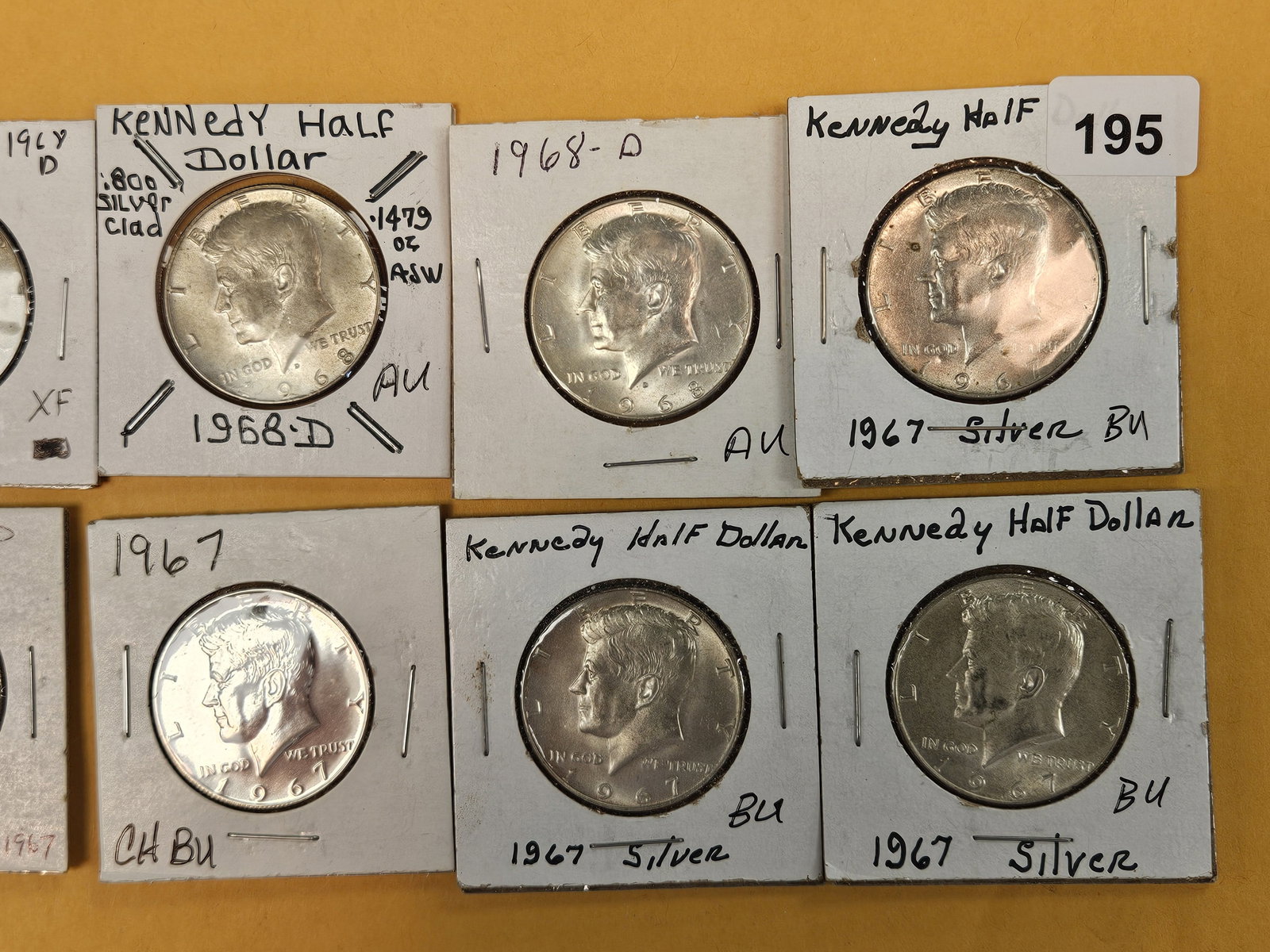 Ten, mixed, Silver Kennedy half Dollars - 4