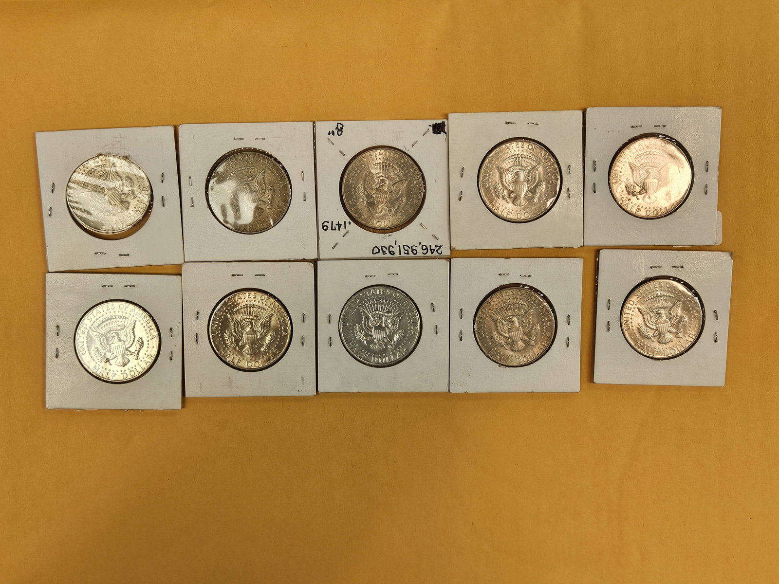Ten, mixed, Silver Kennedy half Dollars - 5
