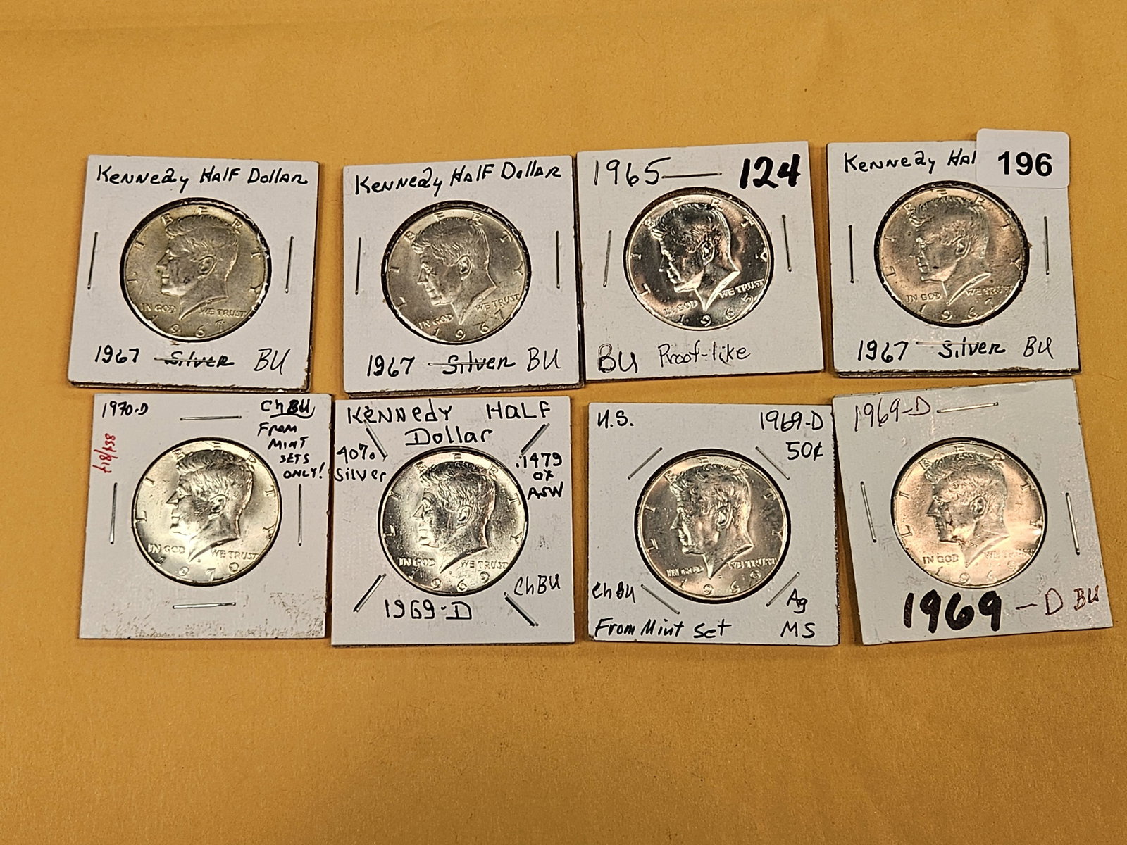 EIght, mixed, Silver Kennedy half Dollars - 2