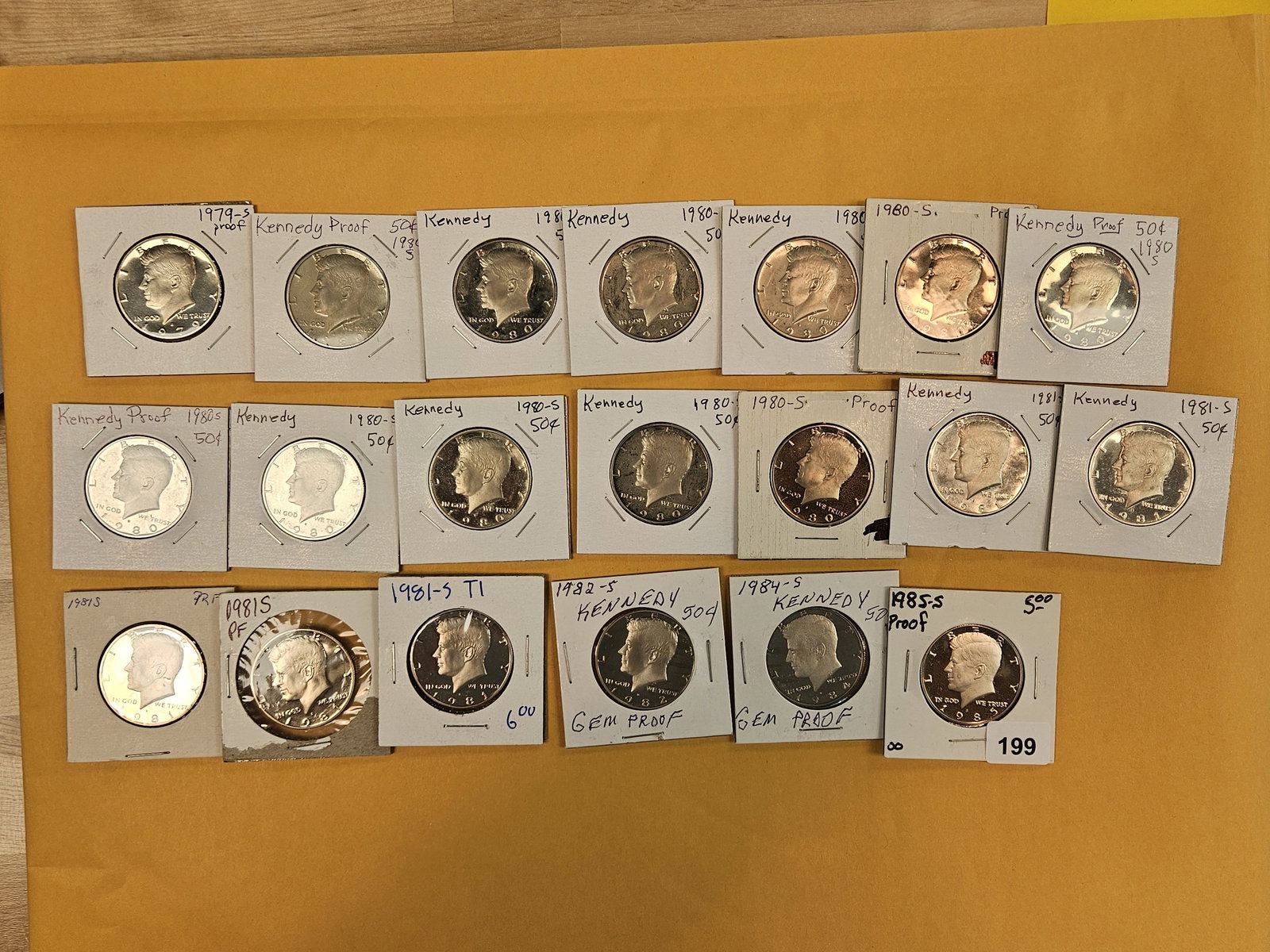 Twenty Proof Kennedy Half Dollars: 1979-S through 1985-S