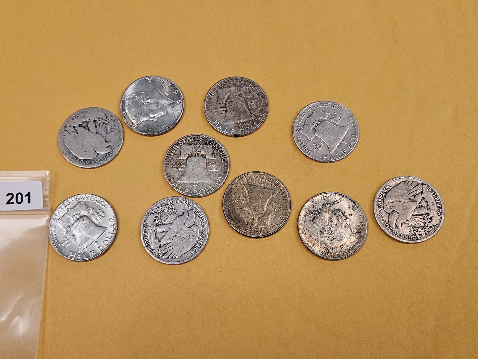 Ten mixed Silver Half Dollars - 2