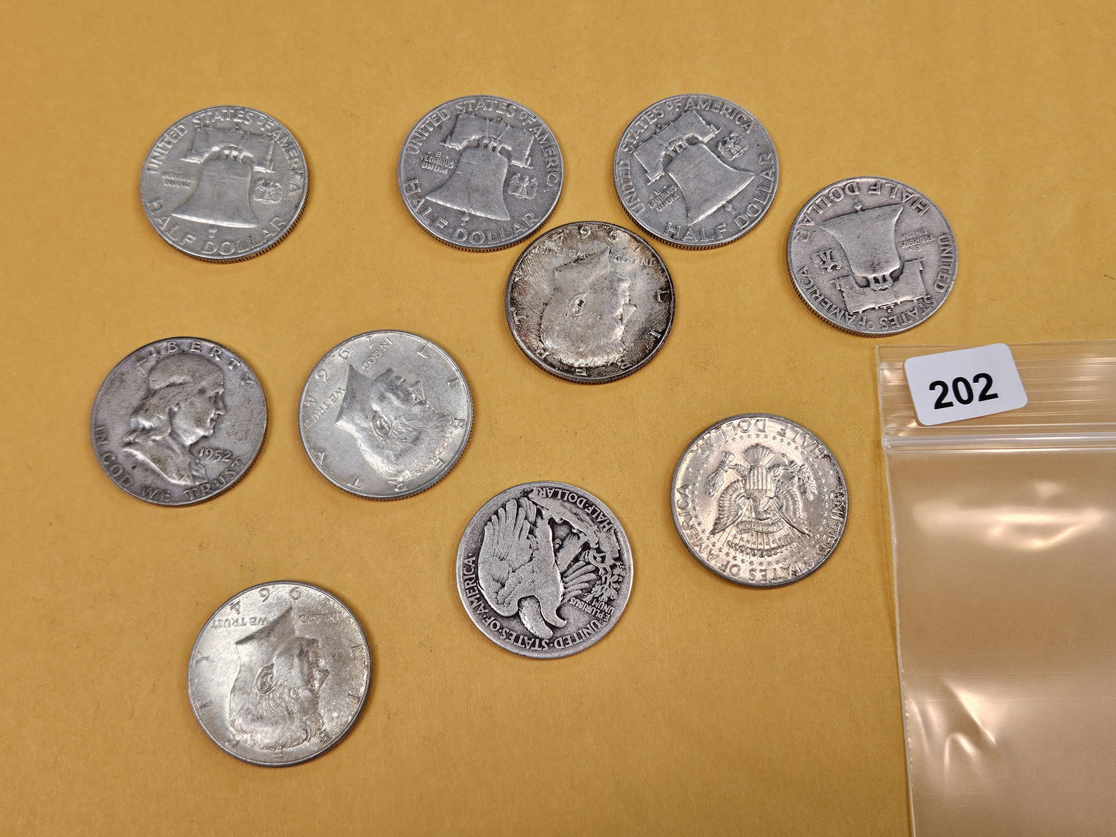 Ten mixed Silver Half Dollars - 2
