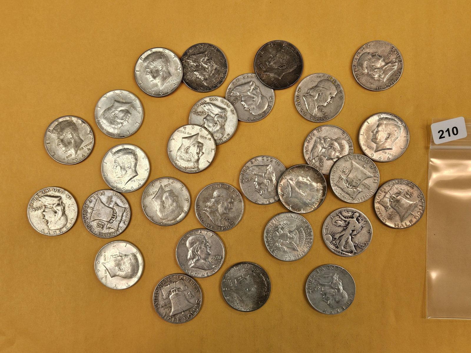 Twenty-eight mixed Silver Half Dollars: All 90% silver
