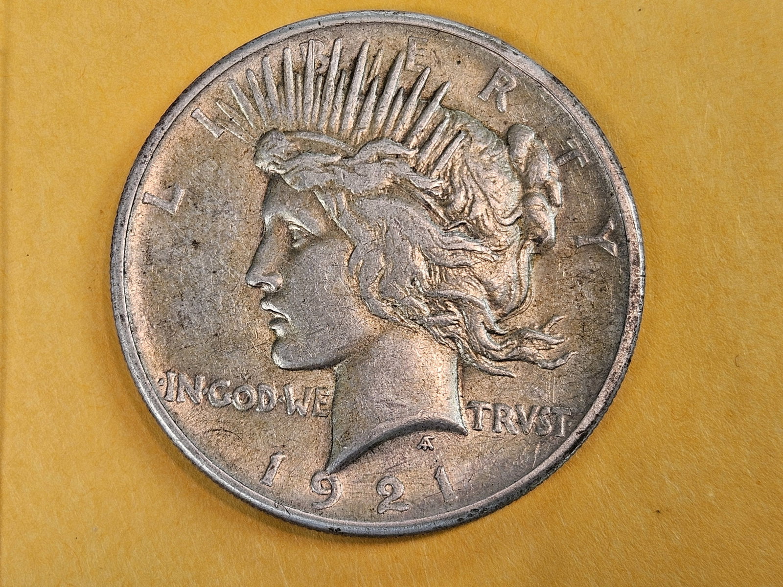 KEY DATE! 1921 Peace Dollar in Extra fine - 45: First Year issue. High Relief