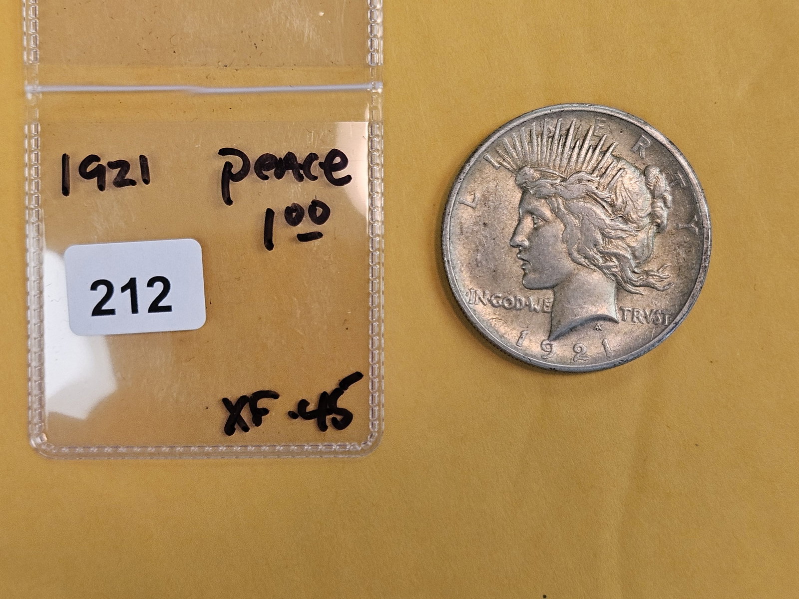 KEY DATE! 1921 Peace Dollar in Extra fine - 45 - 2