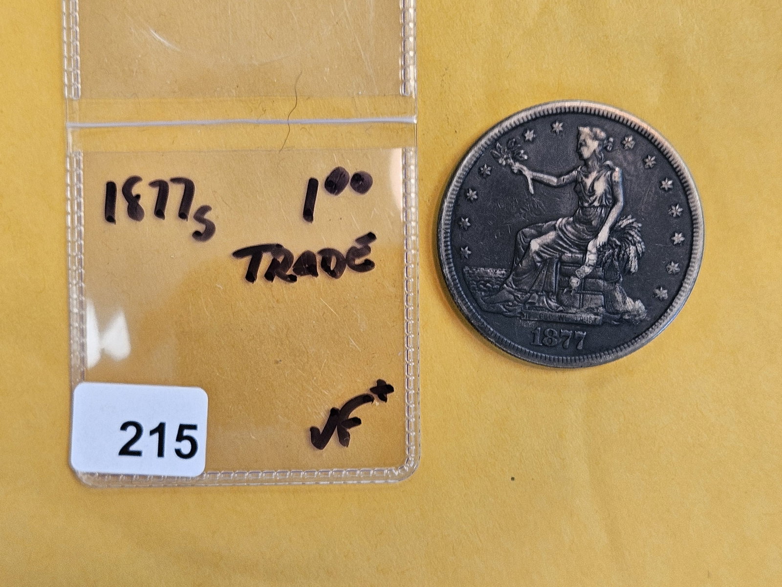 1877-S Trade silver Dollar in Very Fine plus - 2
