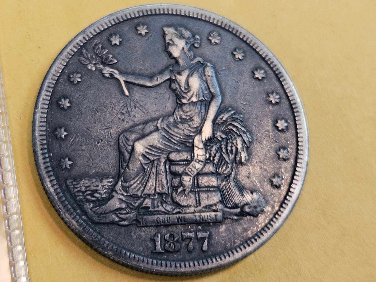 1877-S Trade silver Dollar in Very Fine plus - 3