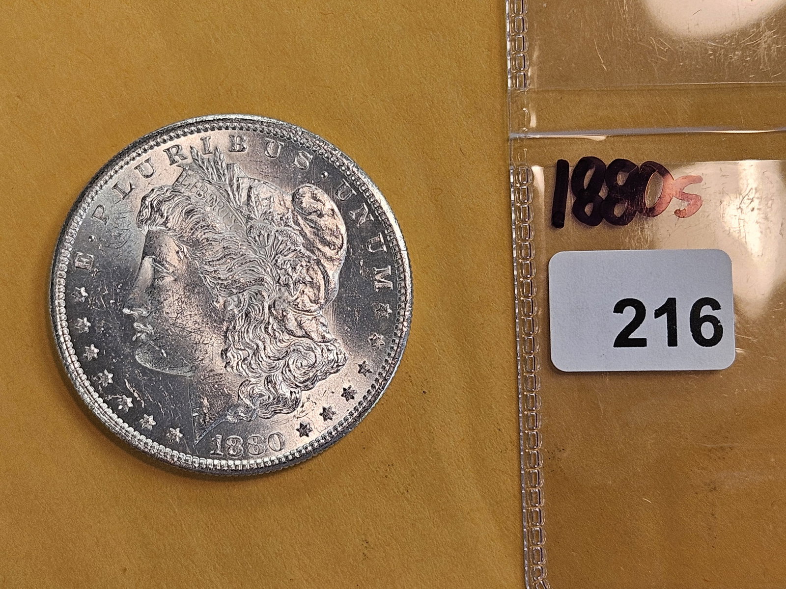 Choice Brilliant Uncirculated plus 1880-S Morgan Silver Dollar - 2