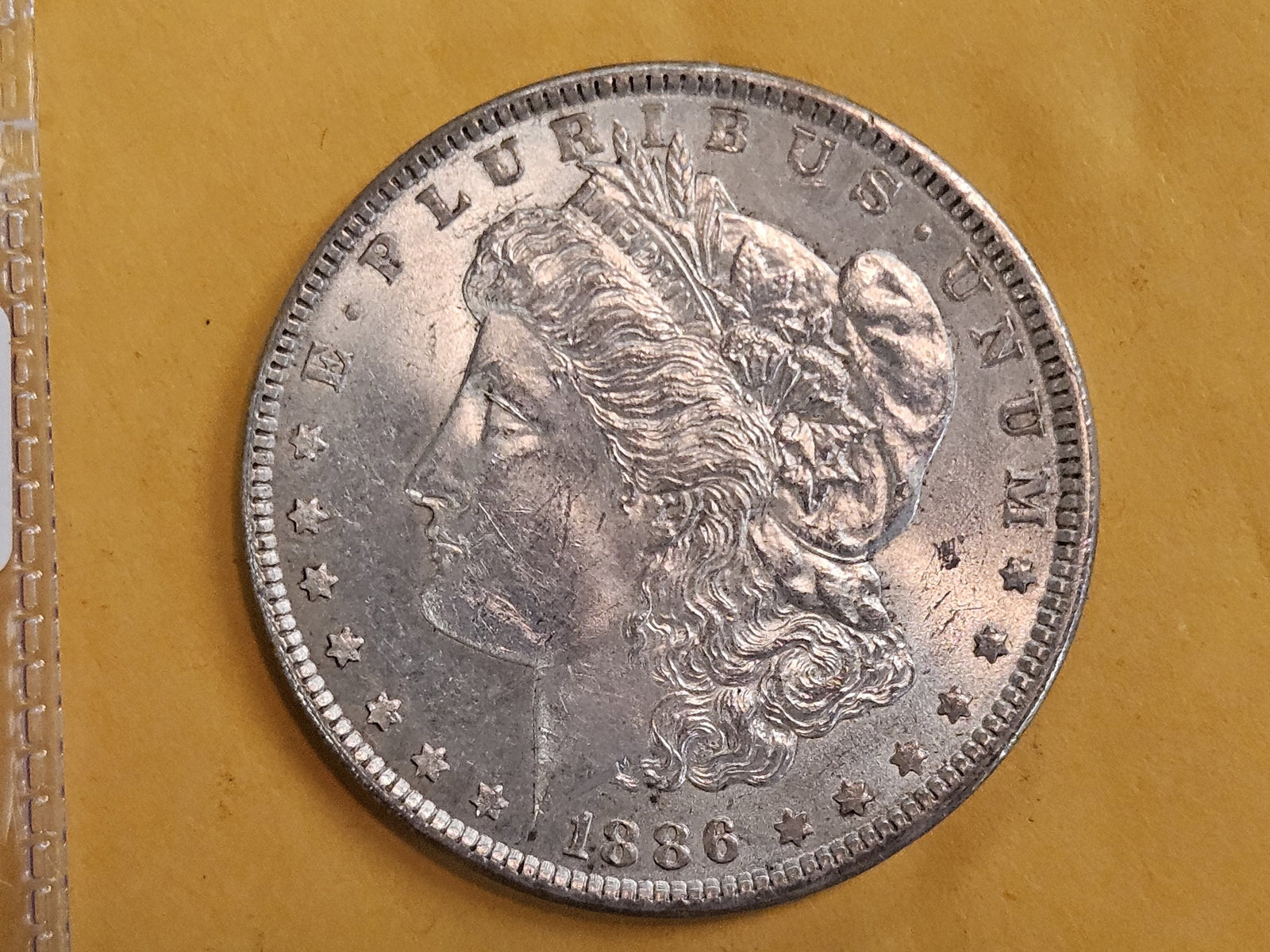 Choice Brilliant Uncirculated 1886 Morgan Silver Dollar: Nice