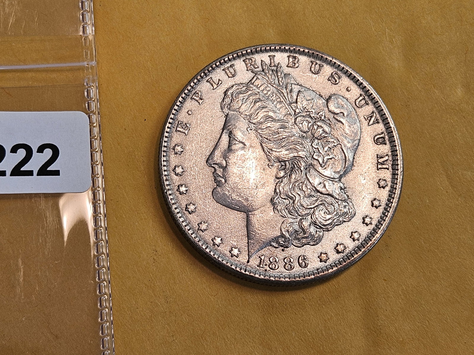 Choice Brilliant Uncirculated 1886 Morgan Silver Dollar - 2