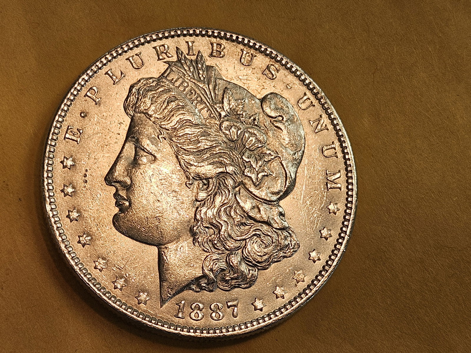 Very Choice Brilliant Uncirculated 1887 Morgan Silver Dollar - 3