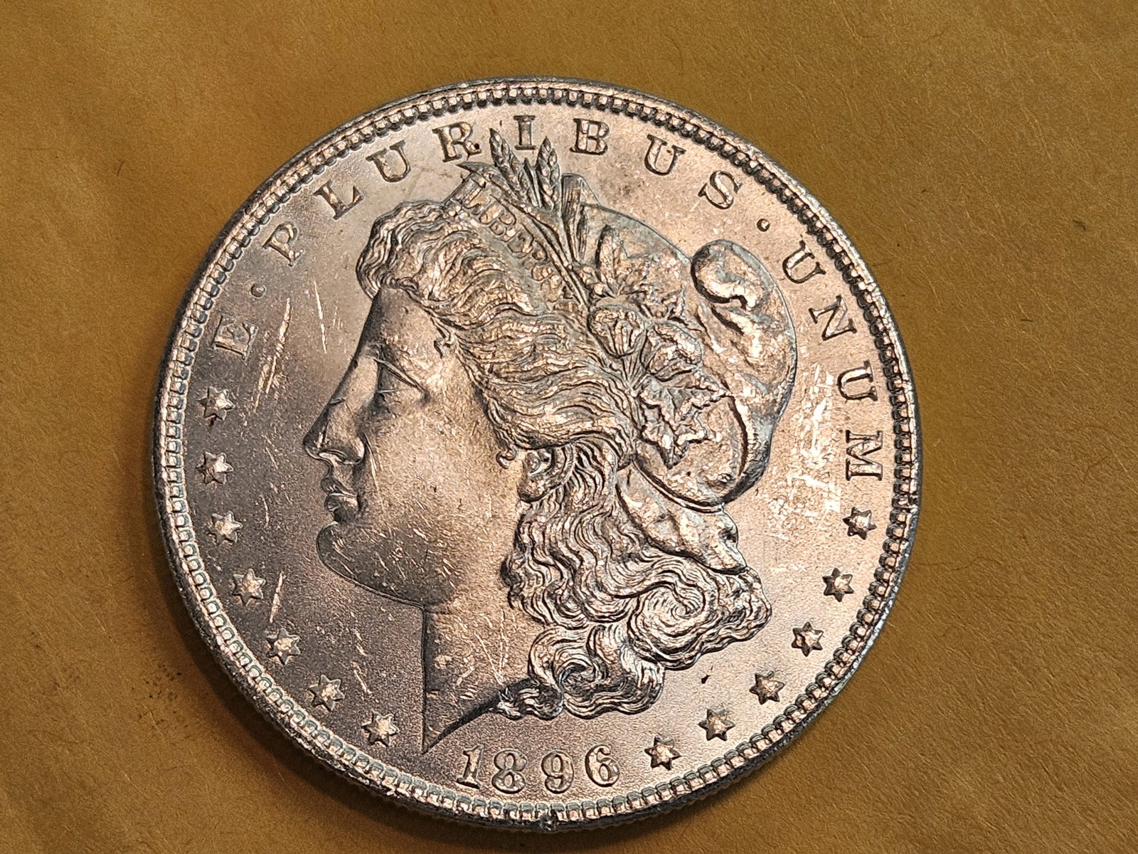 Very Choice Brilliant Uncirculated 1896 Morgan Silver Dollar: Nice