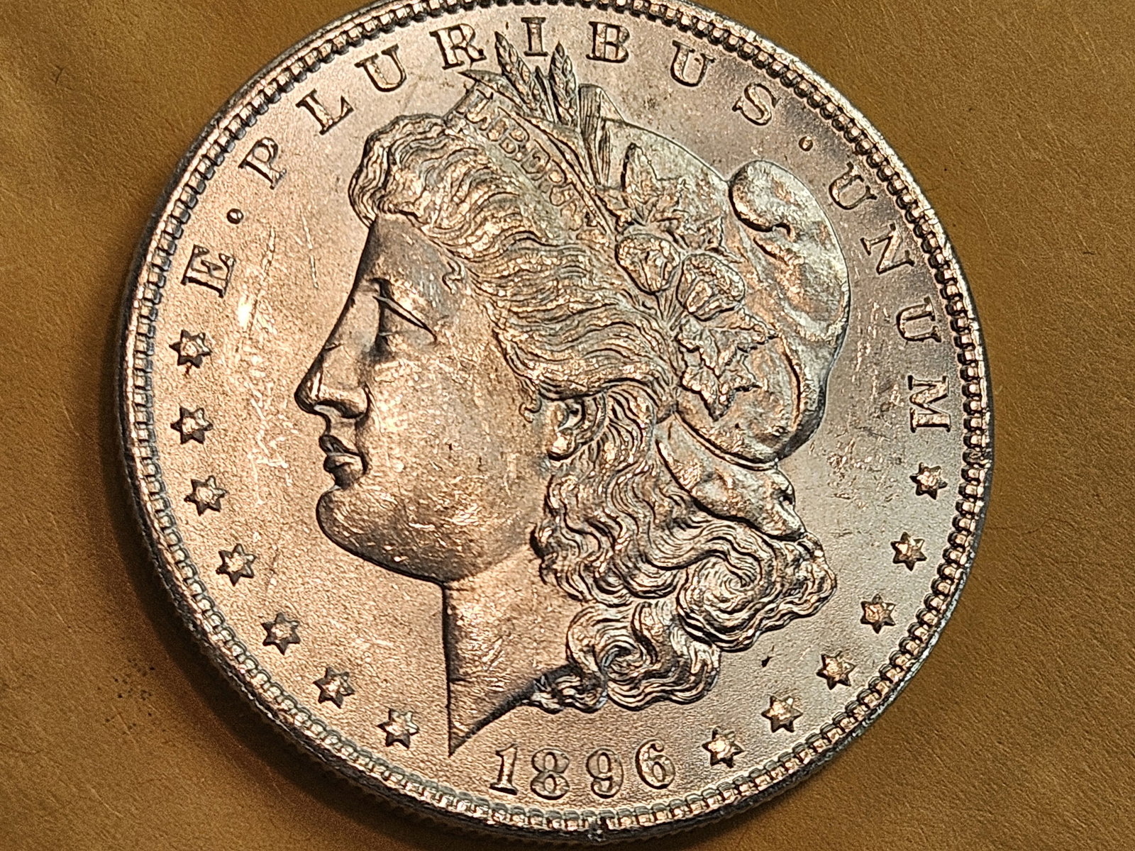 Very Choice Brilliant Uncirculated 1896 Morgan Silver Dollar - 3