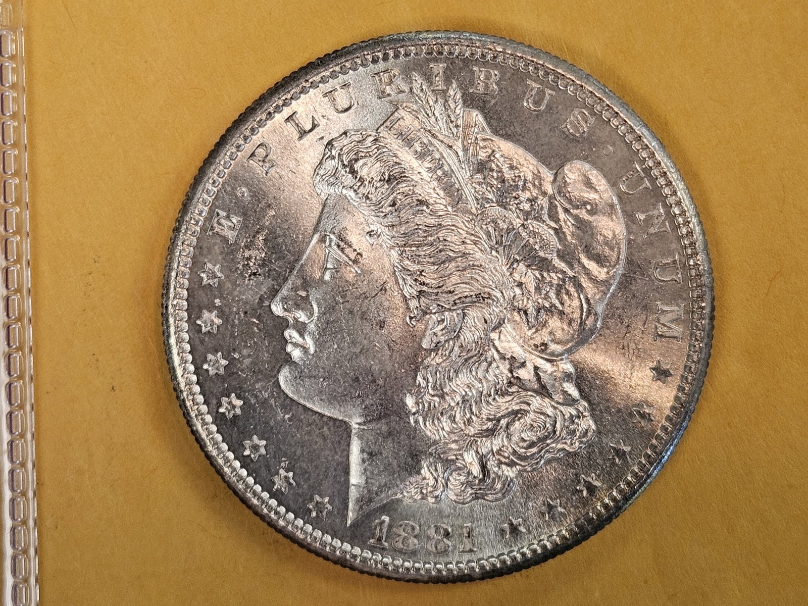 Very Choice Brilliant Uncirculated 1881-S Morgan Silver Dollar: Reflective Fields