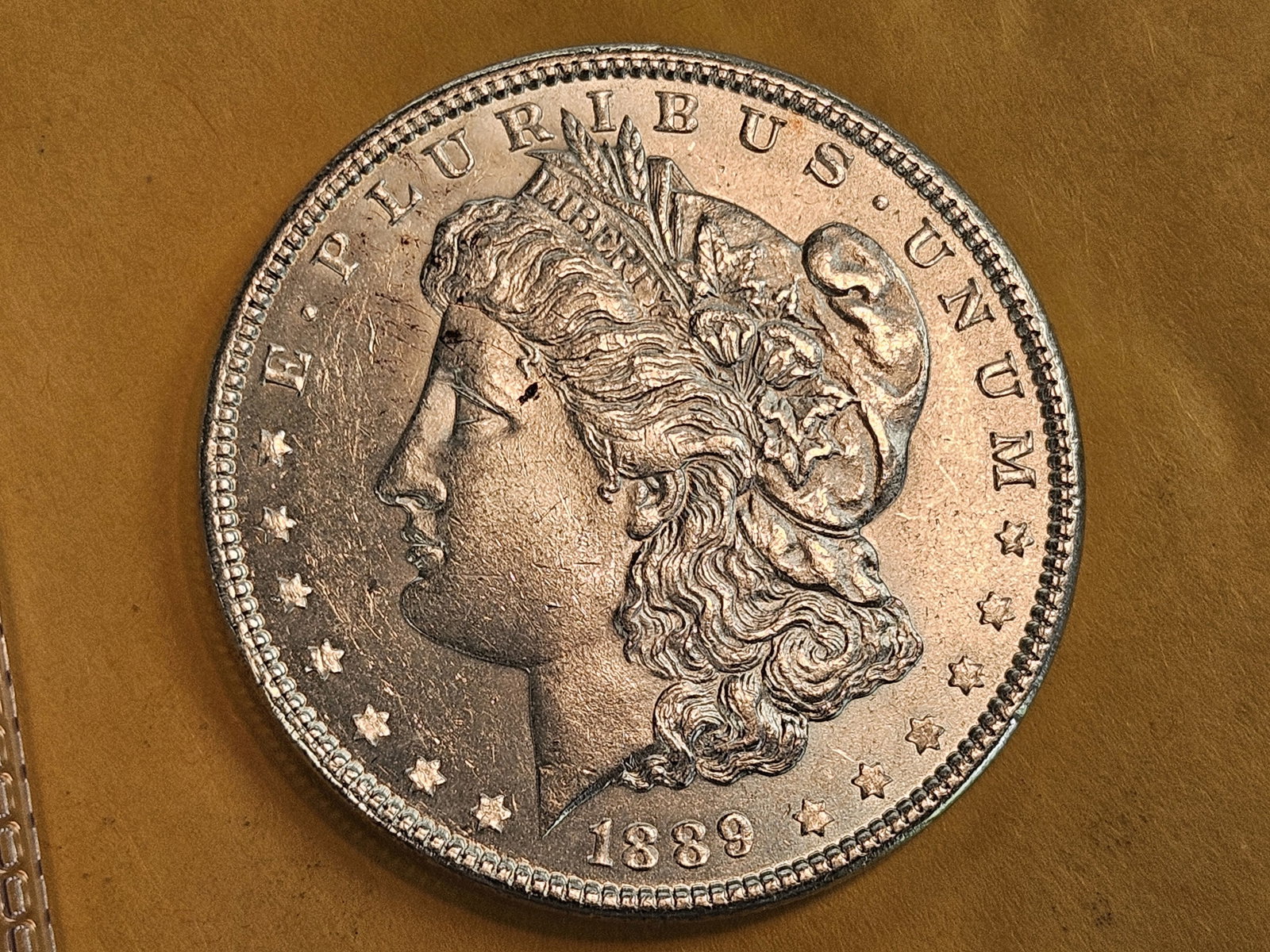 Choice Brilliant Uncirculated Plus 1889 Morgan Silver Dollar: Bright White