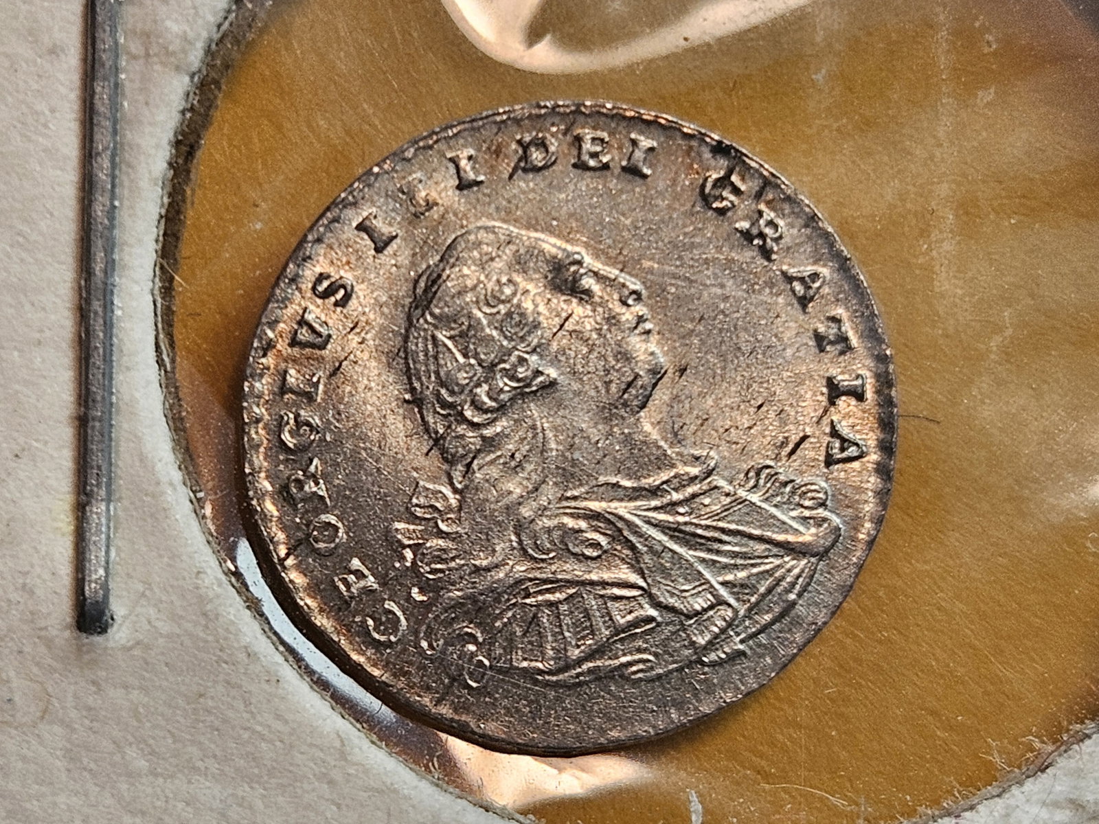 Choice Brilliant Uncirculated plus 1795 Great Britain silver 1 pence: KM 614