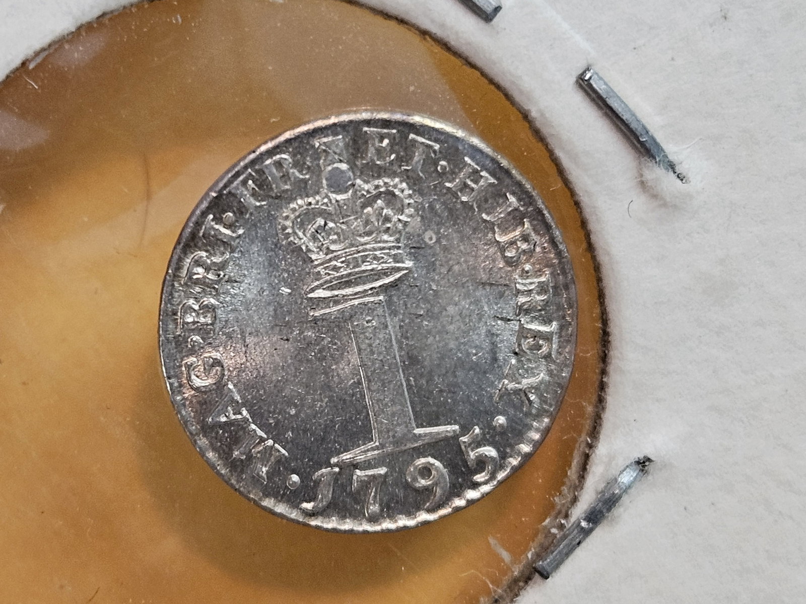 Choice Brilliant Uncirculated plus 1795 Great Britain silver 1 pence - 8