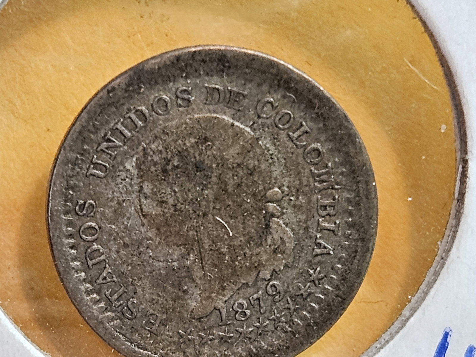 1879 Colombia, Bogata silver 5 cents in Very Fine plus - 3