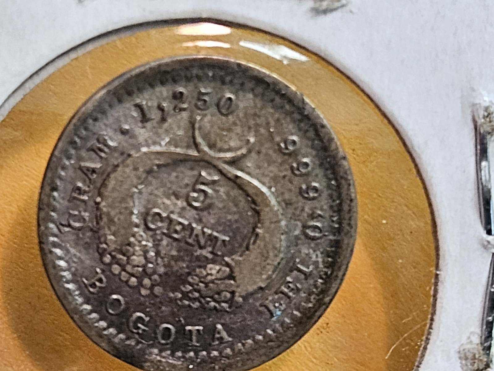 1879 Colombia, Bogata silver 5 cents in Very Fine plus - 5
