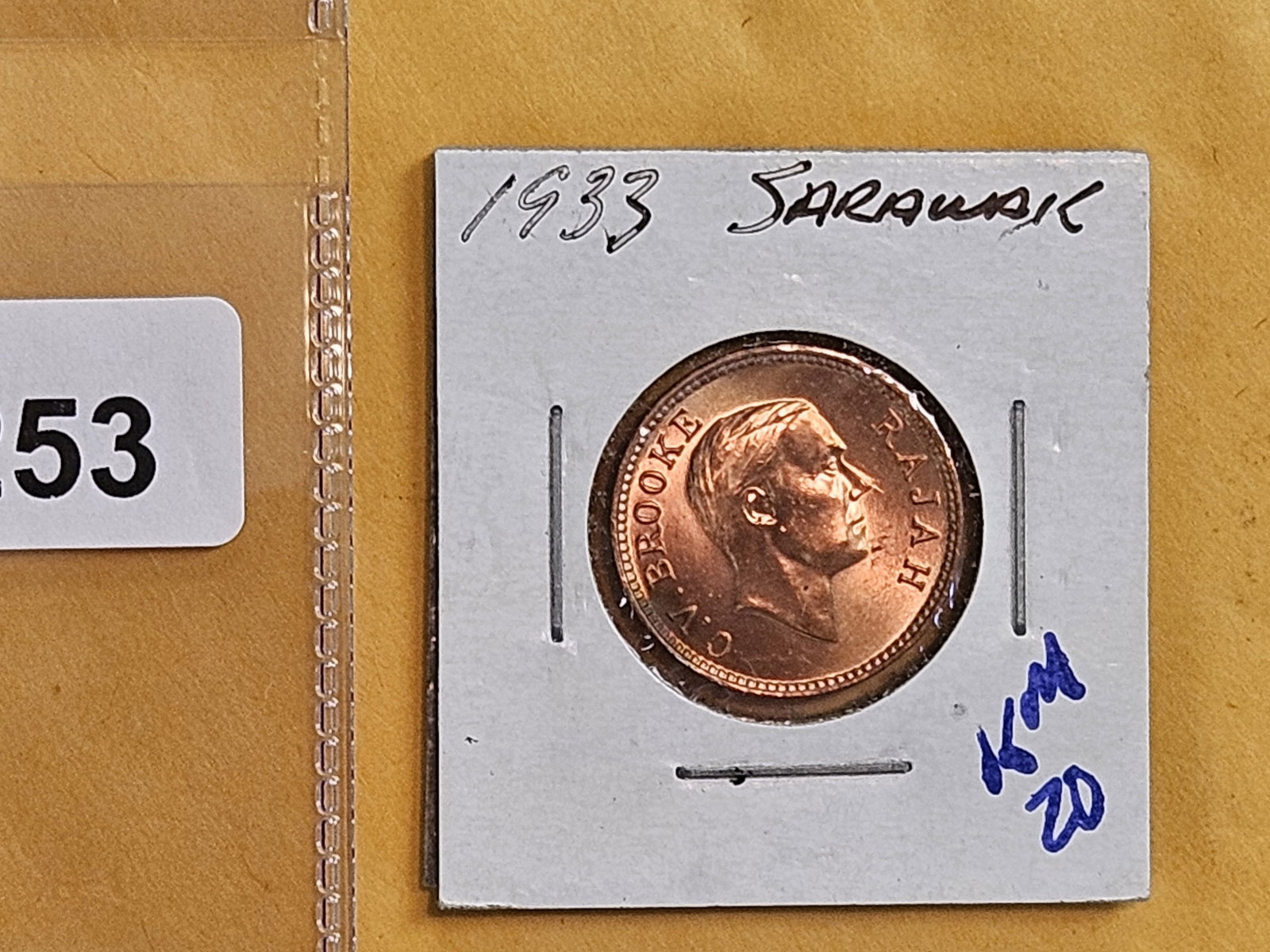 GEM Brilliant Uncirculated RED 1933 Sarawak One Cent - 2