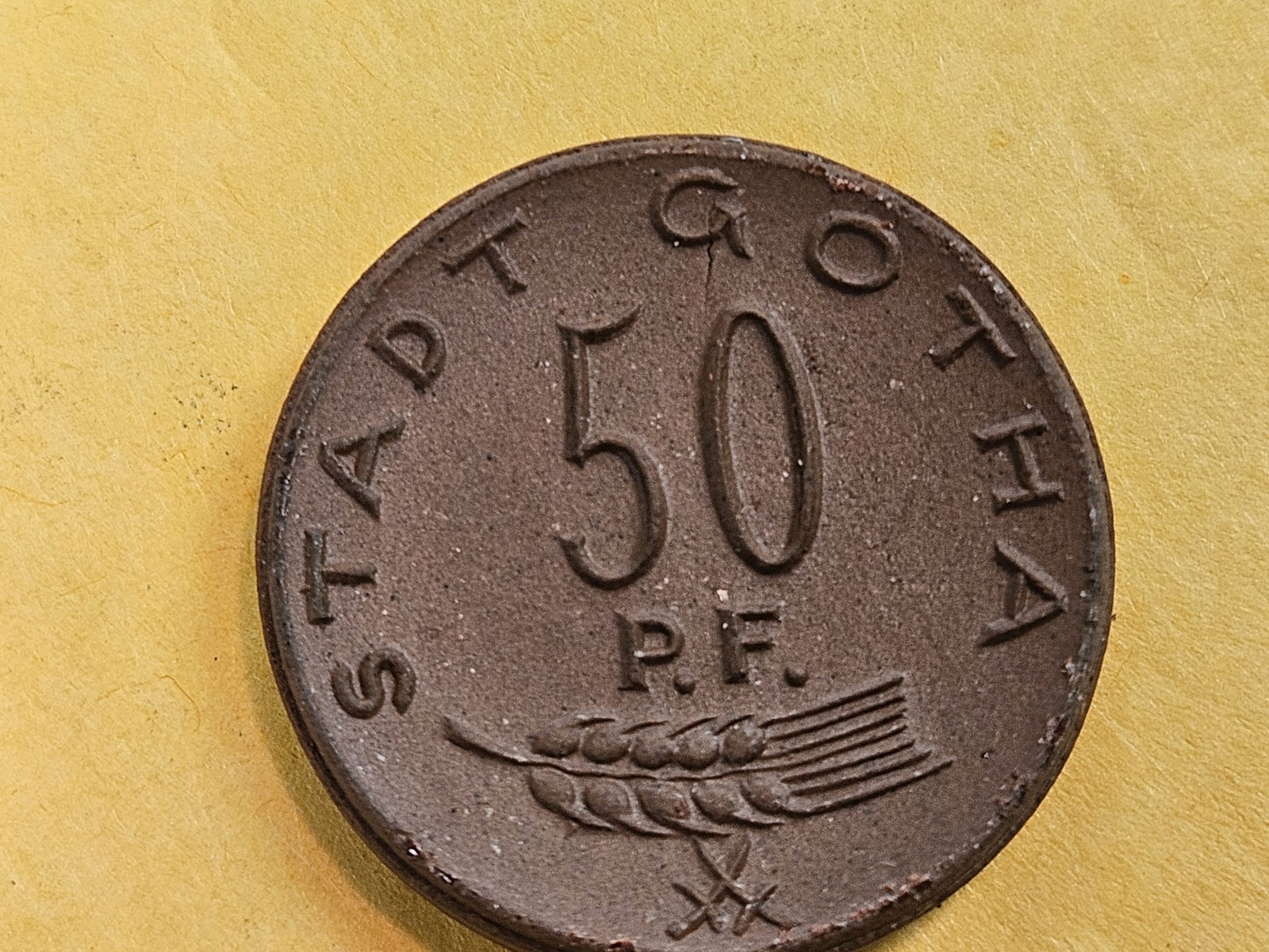 GEM Uncirculated 1921 German 50 pfennig: Gotha-Saxony