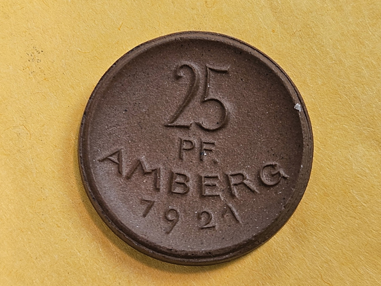 GEM Uncirculated 1921 German 25 pfennig: Amberg-Bavaria