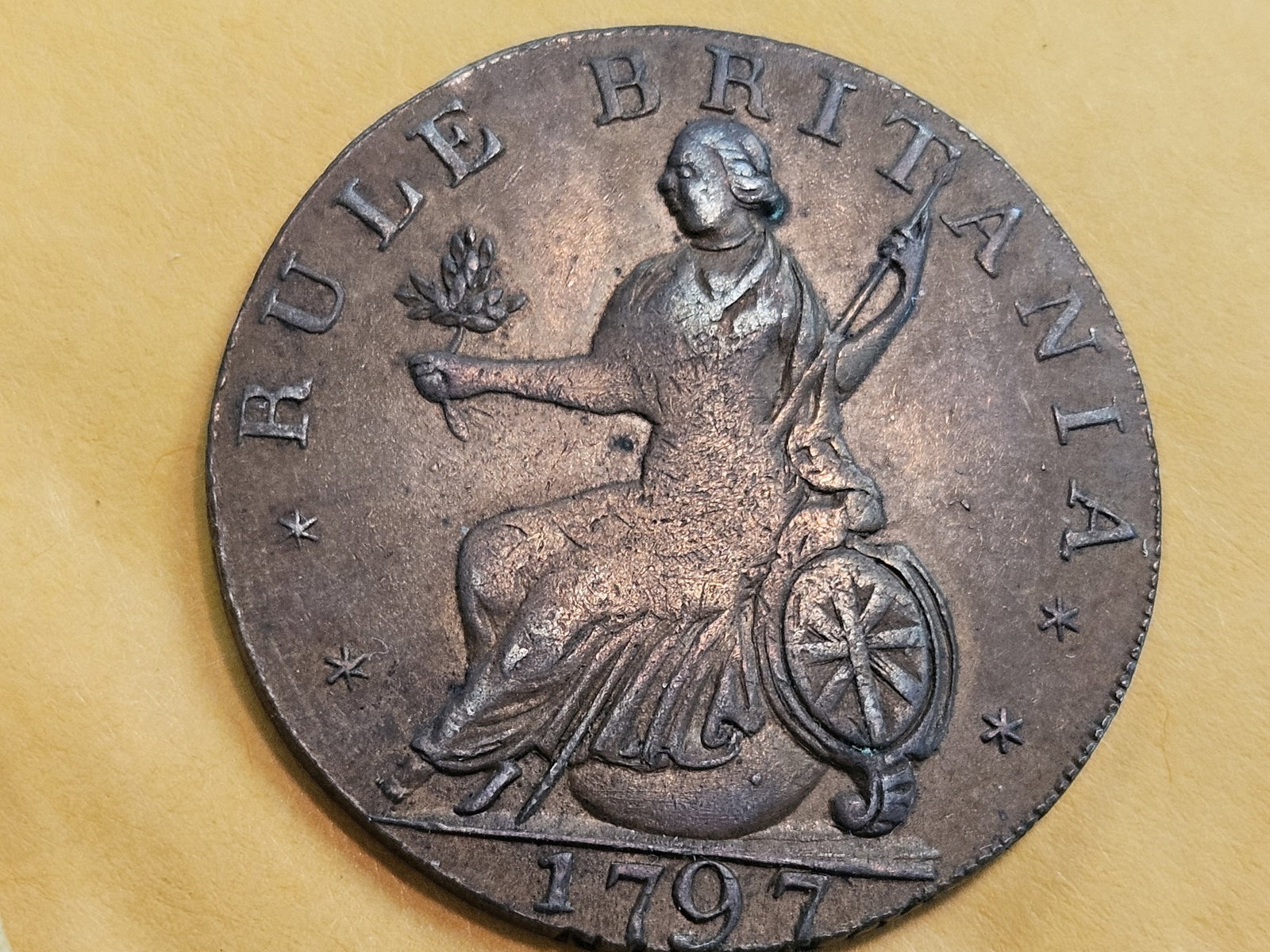 CONDER! 1797 copper half-penny Conder Token in Extra Fine - 3