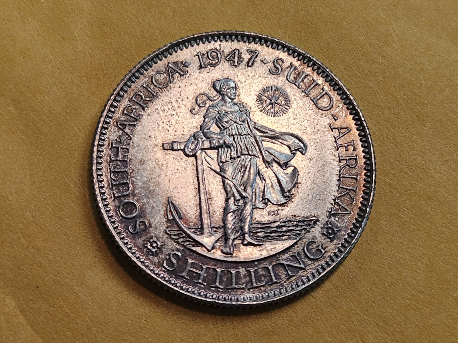 Very Choice Brilliant Uncirculated 1947 South Africa silver shilling - 7