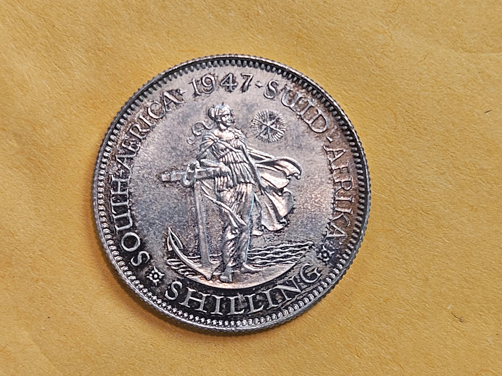 Very Choice Brilliant Uncirculated 1947 South Africa silver shilling - 8
