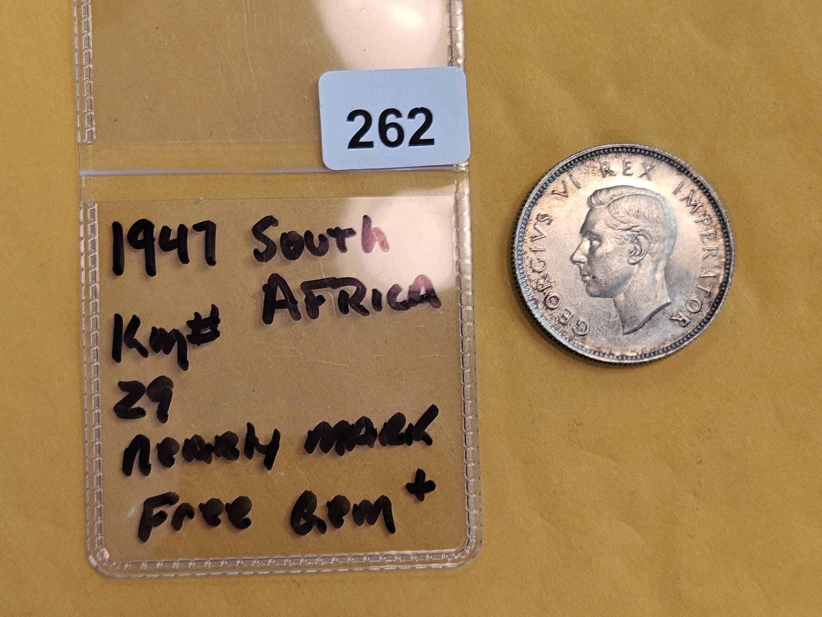 GEM Brilliant Uncirculated plus 1947 South Africa silver 2 shillings - 2