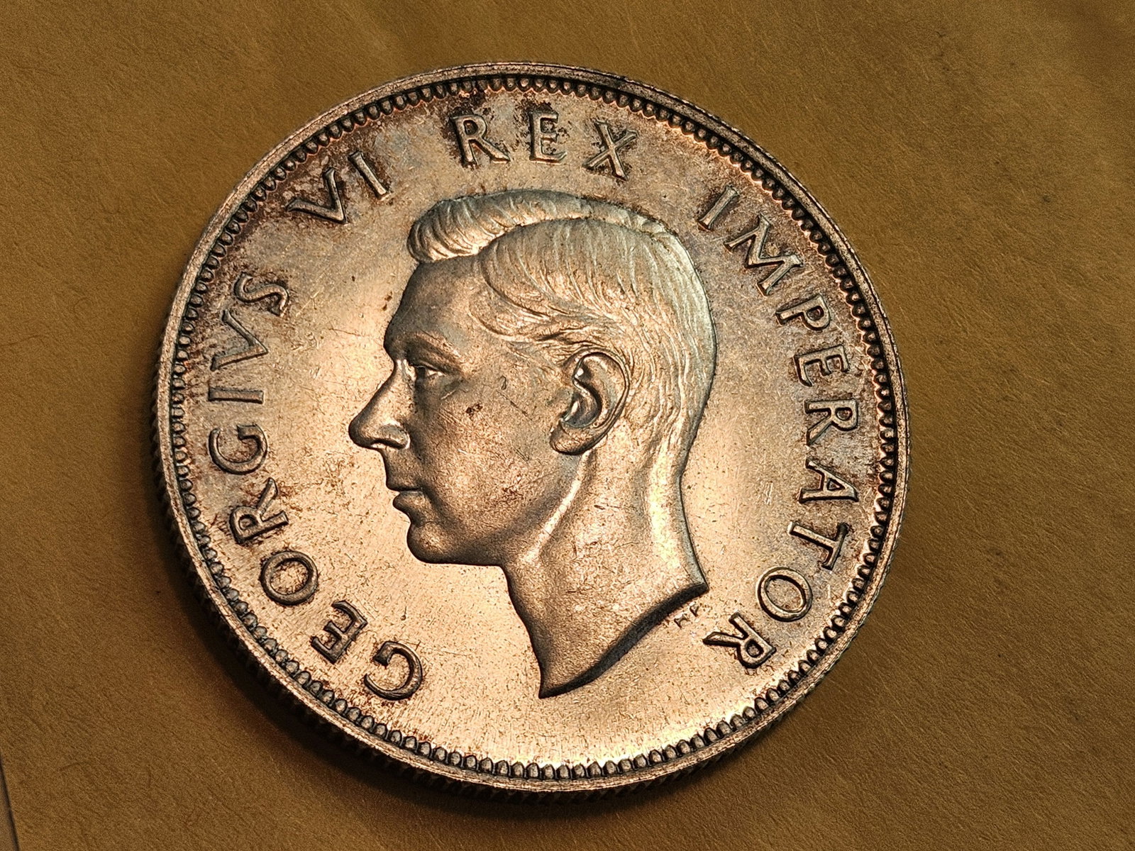 Very Choice Brilliant Uncirculated 1947 South Africa silver 2 1/2 shilling: KM 30