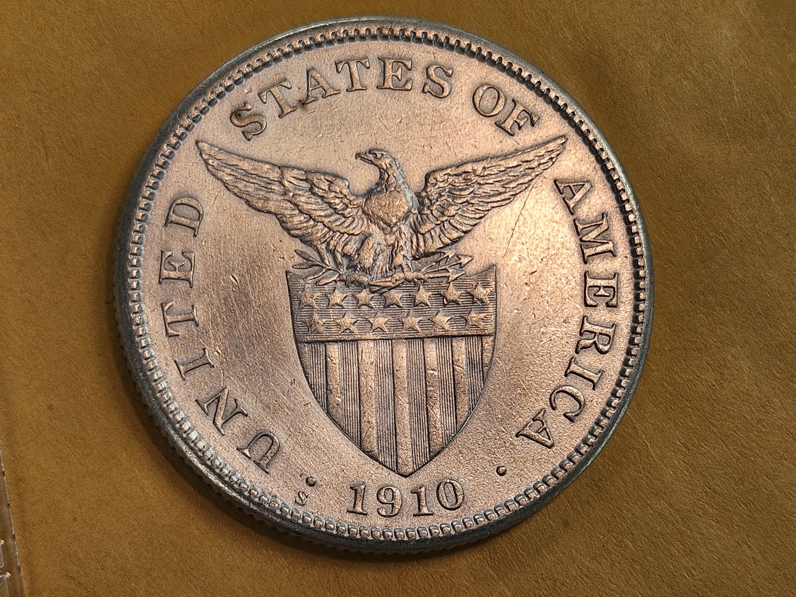 Brilliant Uncirculated 1910-S Philippines silver 1 peso - 7