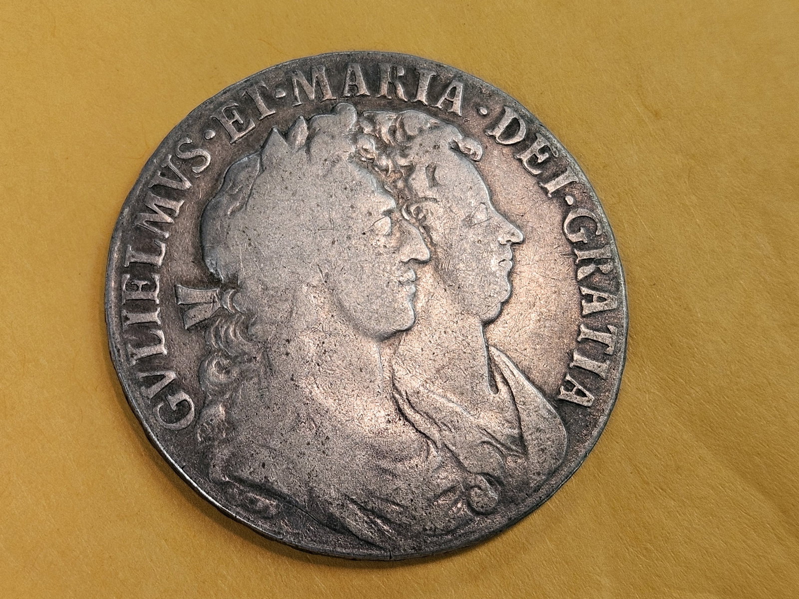 1689 Great Britain silver 1/2 Crown in Very Good: KM 472.1