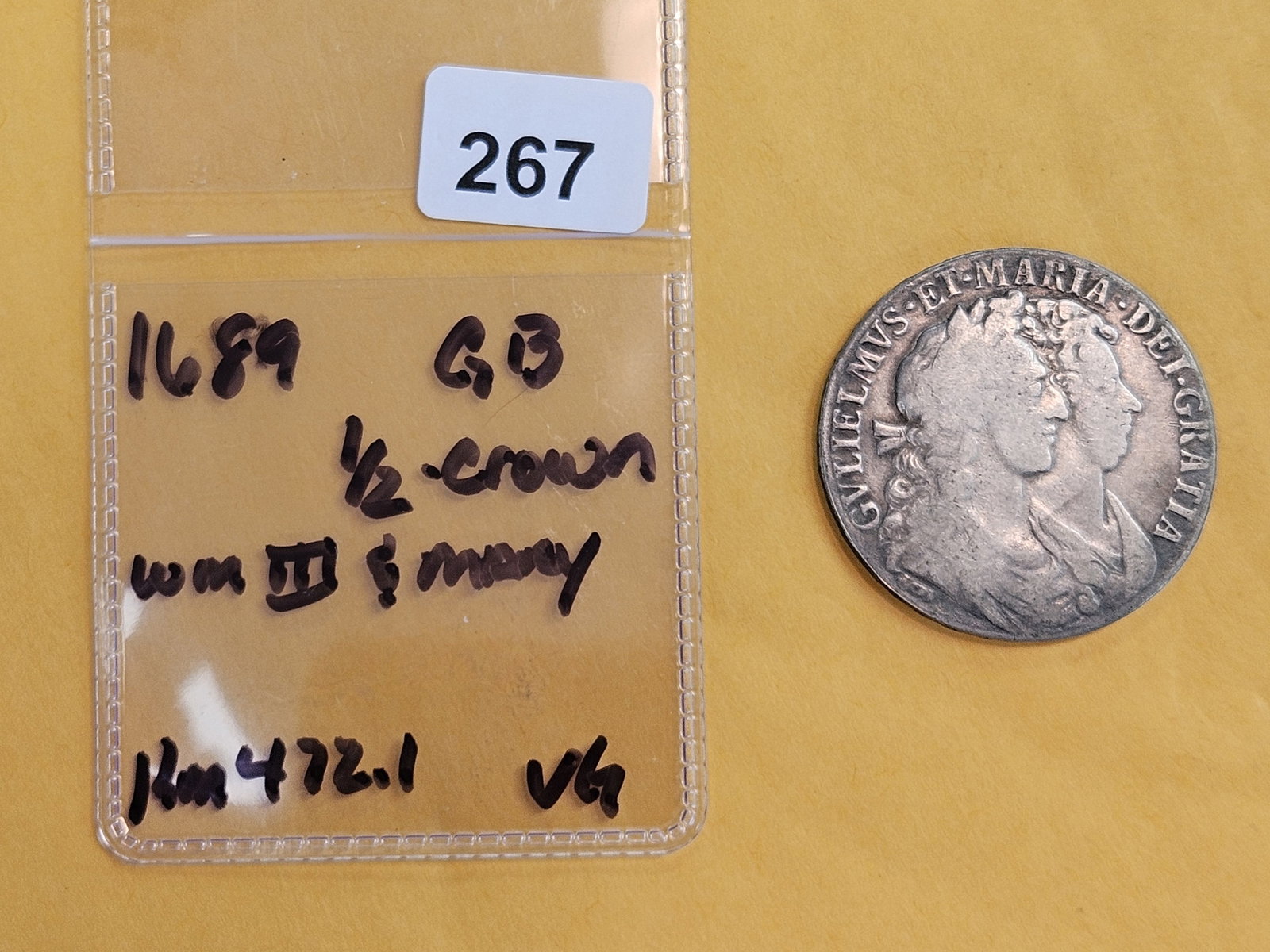 1689 Great Britain silver 1/2 Crown in Very Good - 2