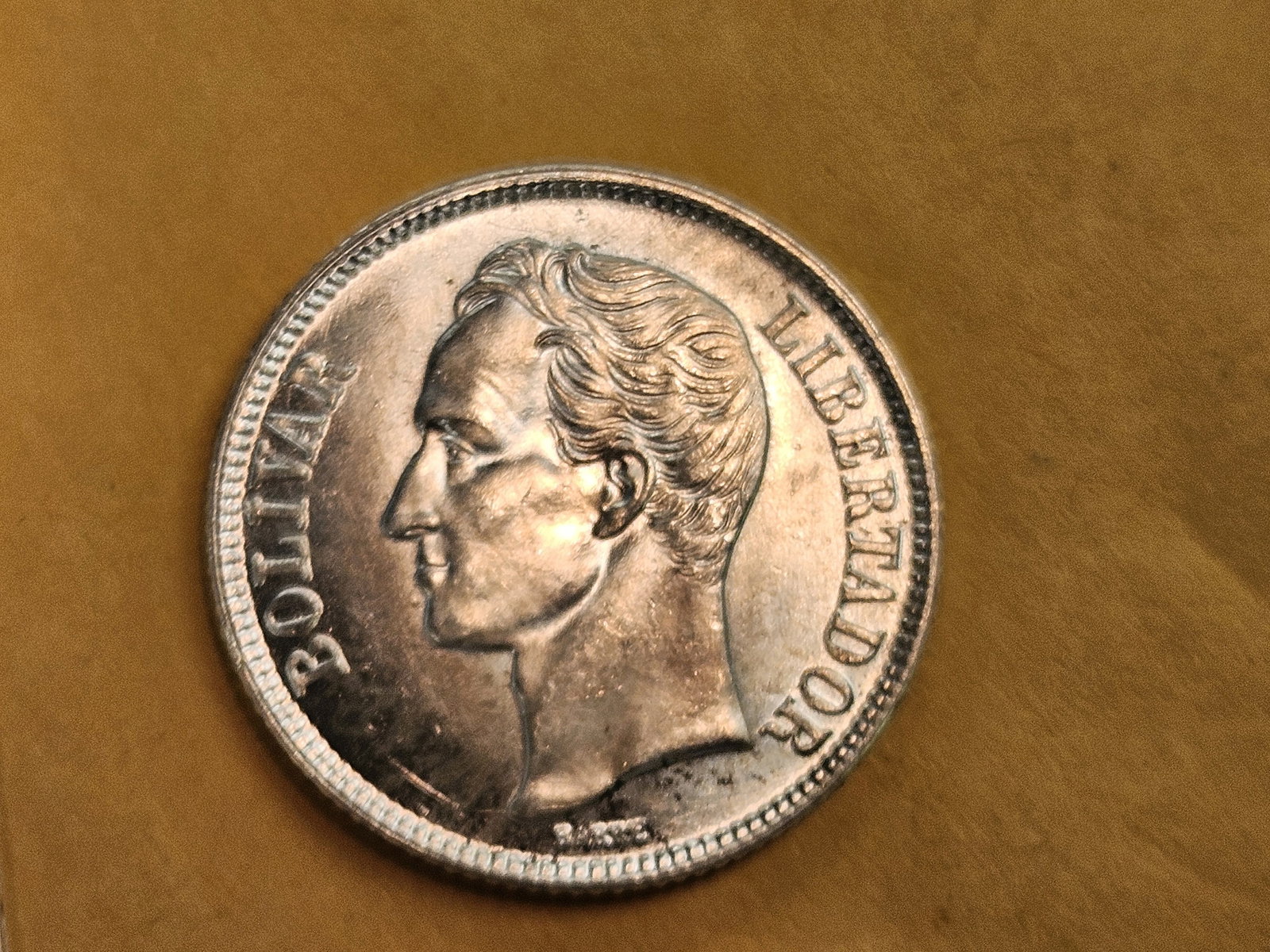 GEM Brilliant Uncirculated plus 1954 Venezuela silver 1 bolivar - 5