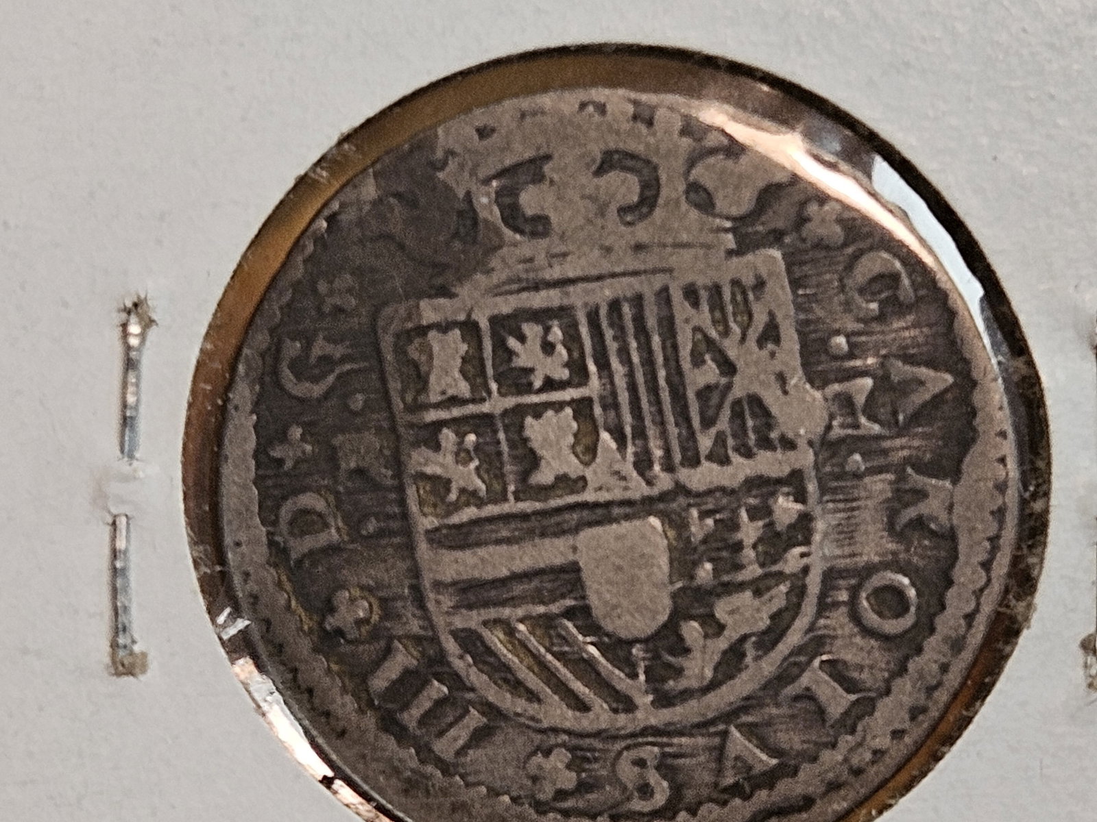 1712 Barcelona Spain Charles III coin in Fine - 3