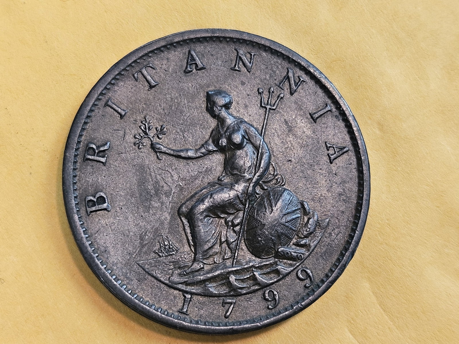 * Choice Brown Uncirculated 1799 Great Britain 1/2 penny - 11
