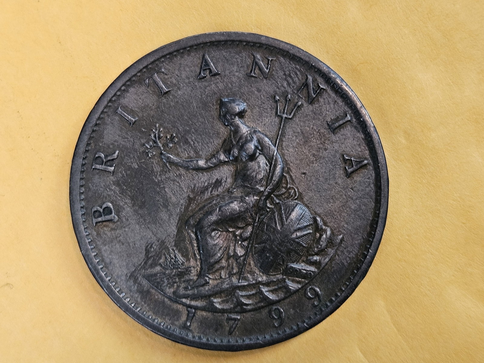 * Choice Brown Uncirculated 1799 Great Britain 1/2 penny - 12