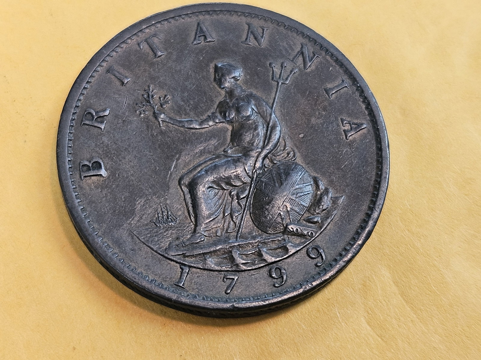 * Choice Brown Uncirculated 1799 Great Britain 1/2 penny - 9