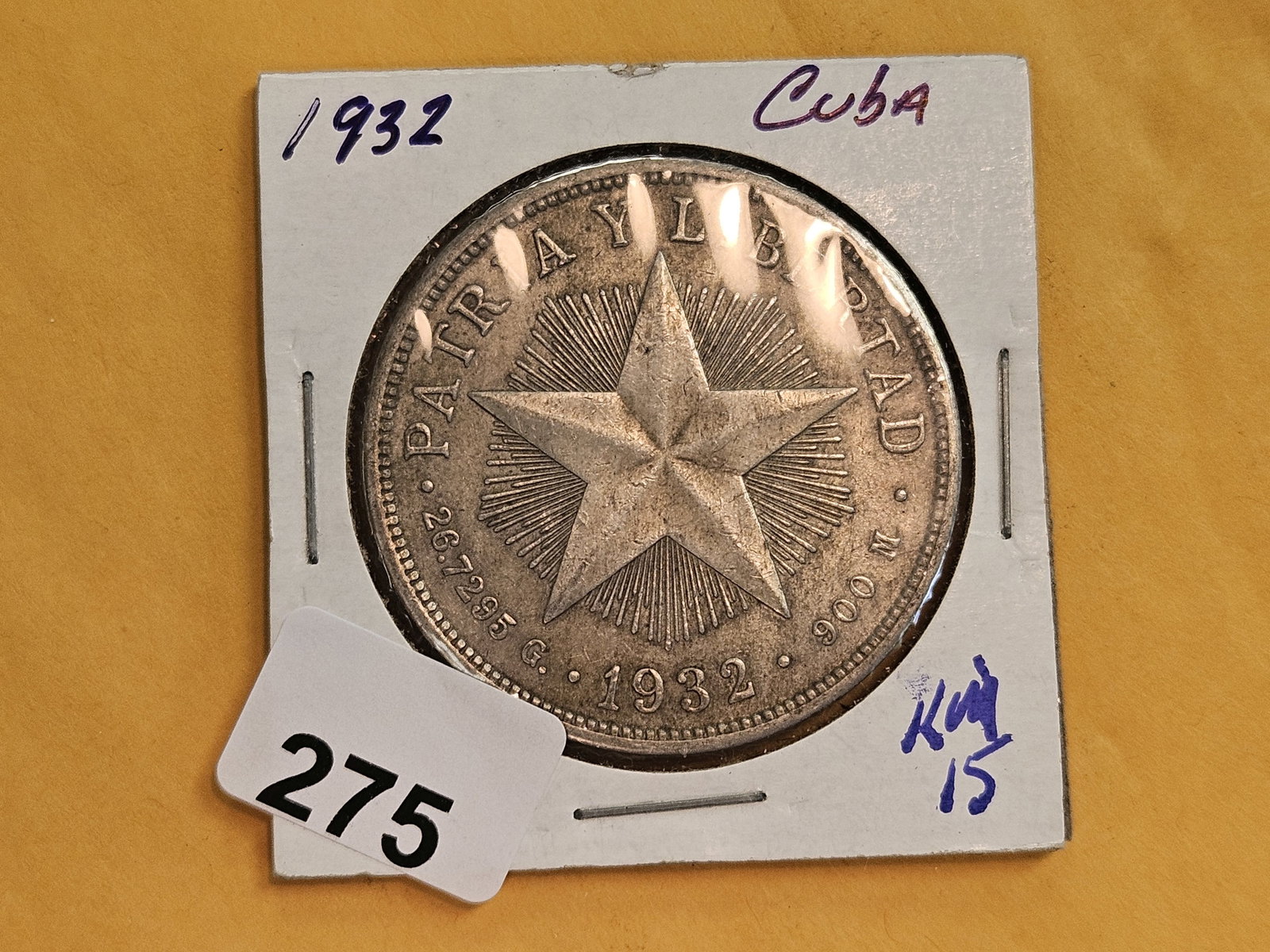 1932 Cuba silver peso in Extra Fine plus - 2