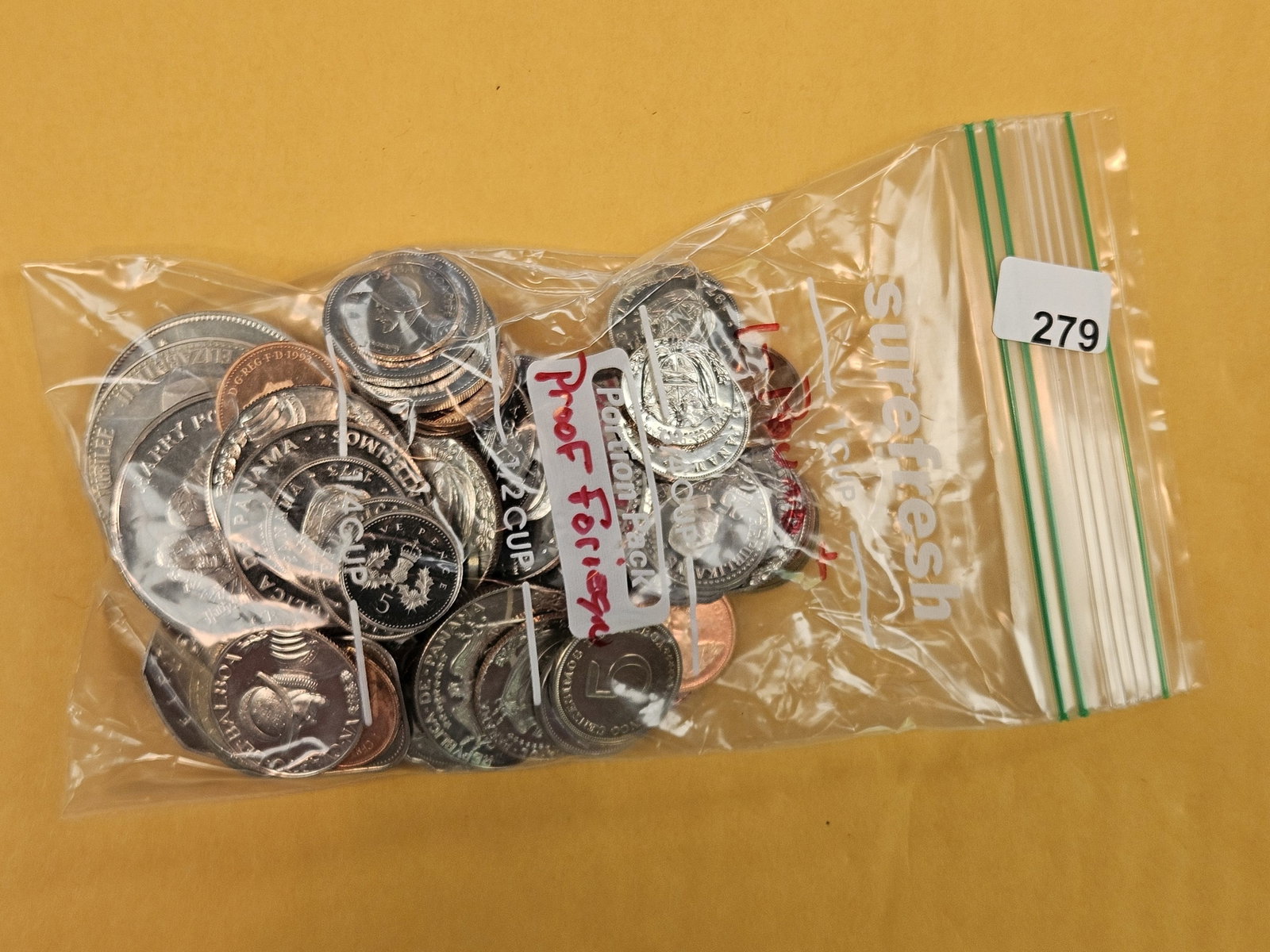 ONE POUND of mixed, Proof, World coins: From dealer. Unsearched by us