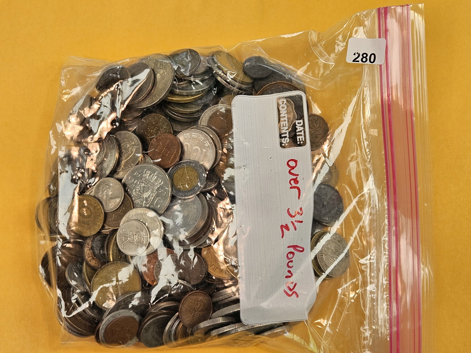 OVER 3.5 POUNDS of mixed World Coins: From dealer. Unsearched by us