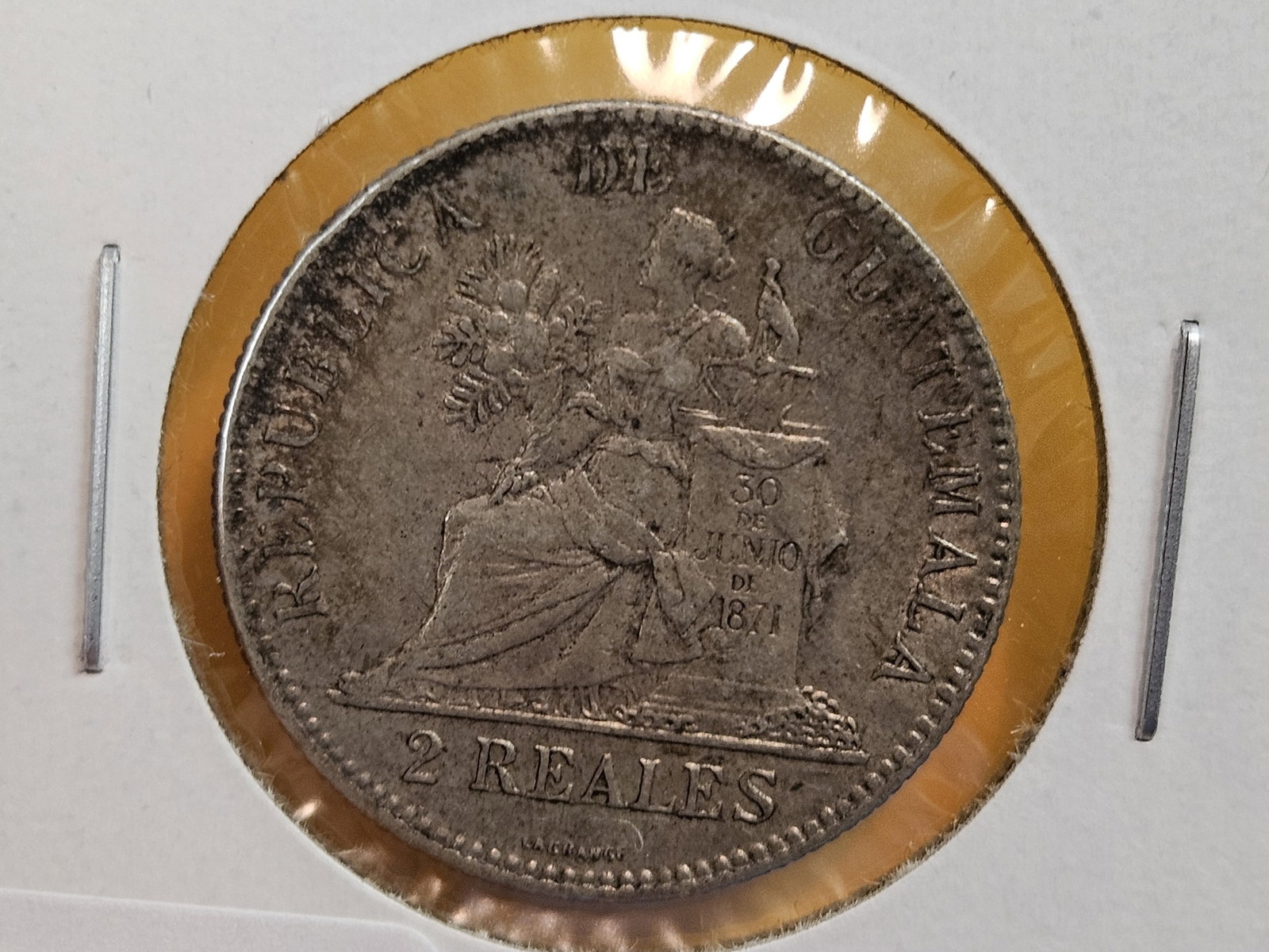 1894 Guatemala silver 2 reales - 3
