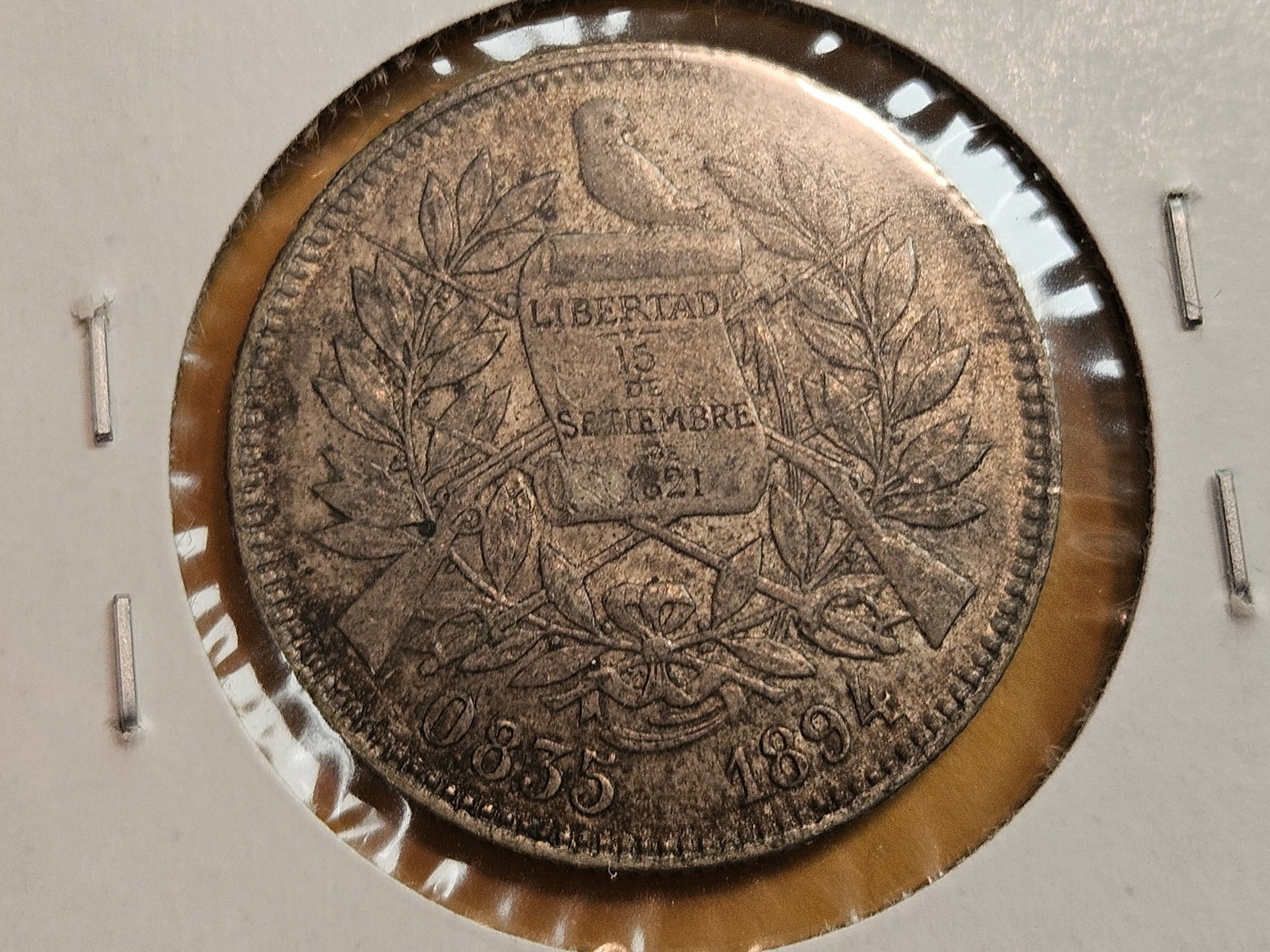 1894 Guatemala silver 2 reales - 4