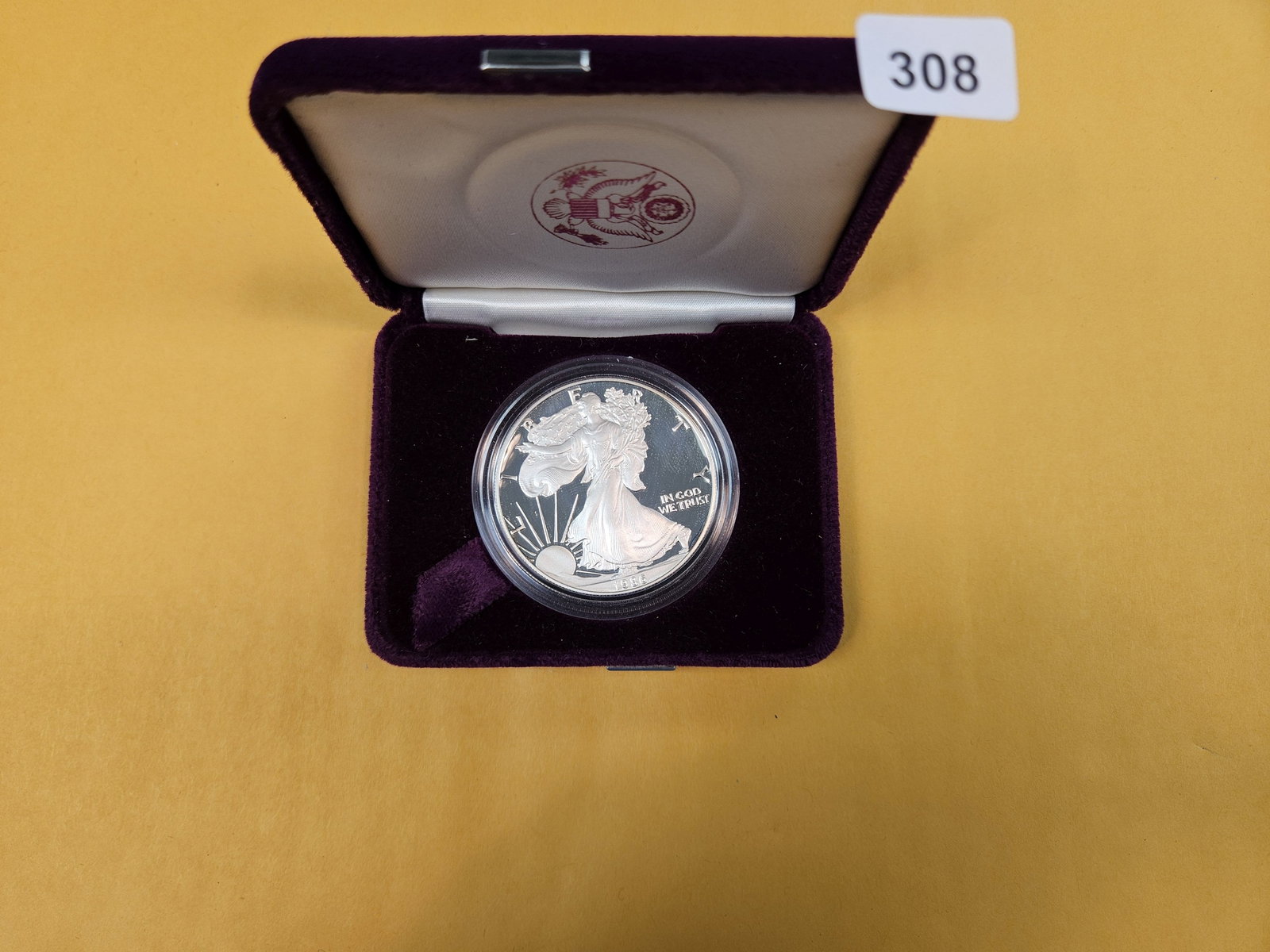 KEY DATE! GEM Proof Deep Cameo 1986 American Silver Eagle: In OGP but no outer box or coa