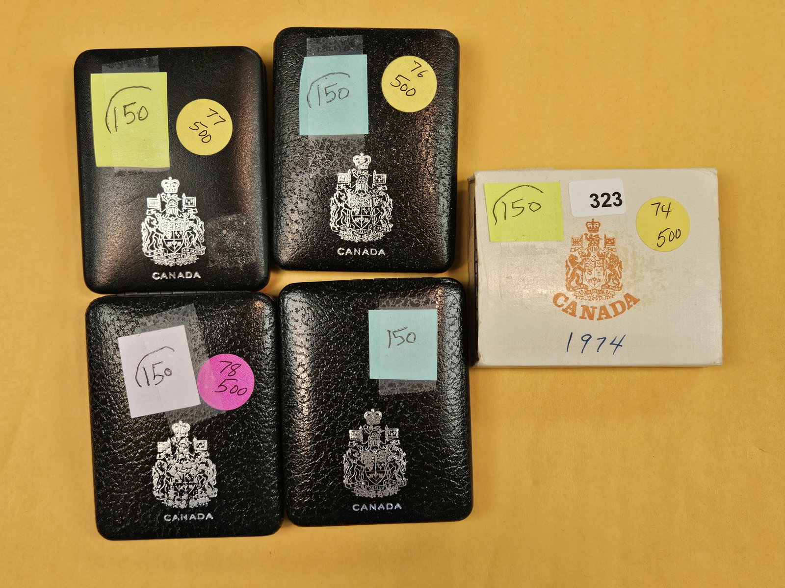Five GEM Canadian Silver Dollars: All in original boxes