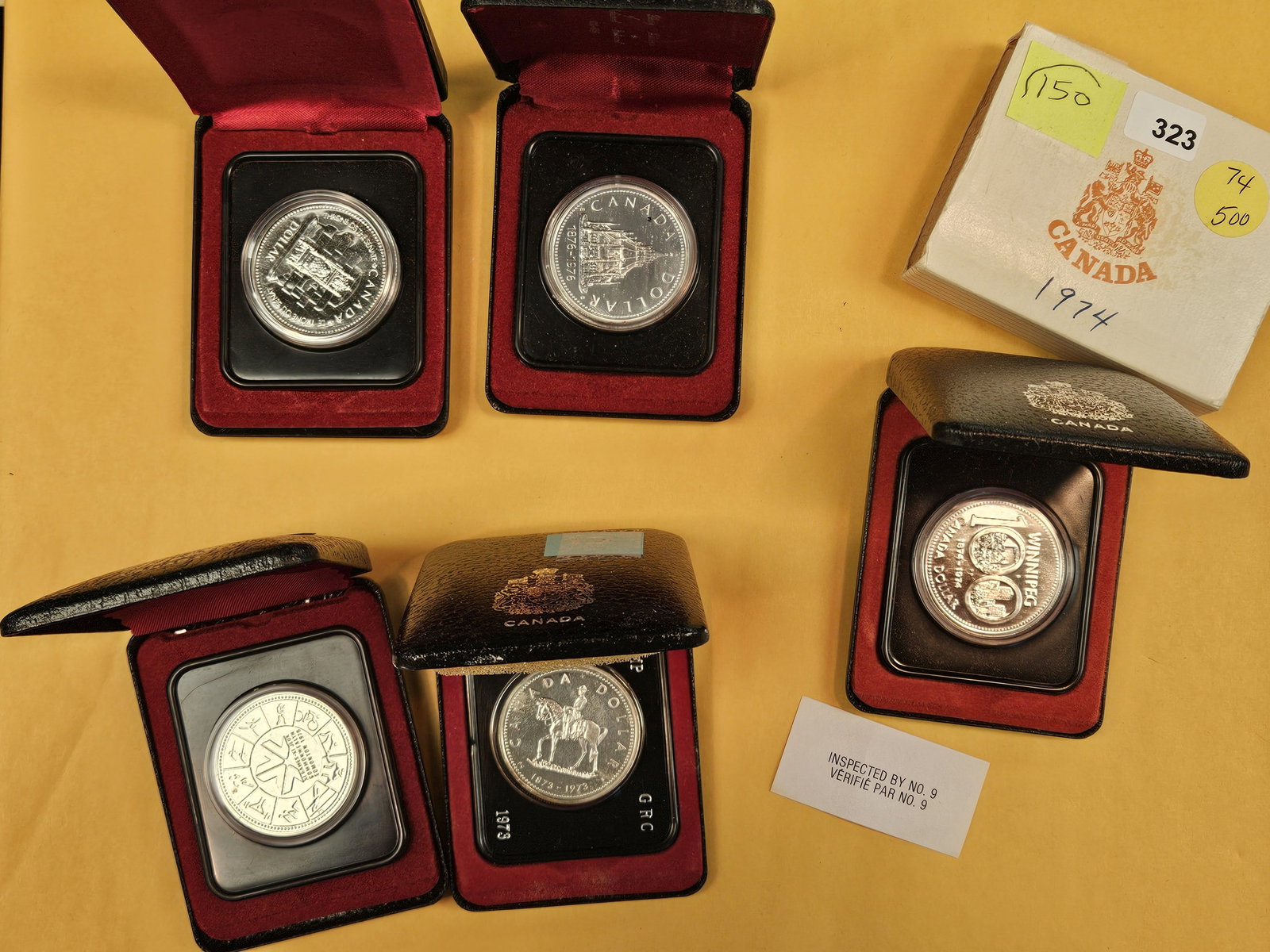 Five GEM Canadian Silver Dollars - 2