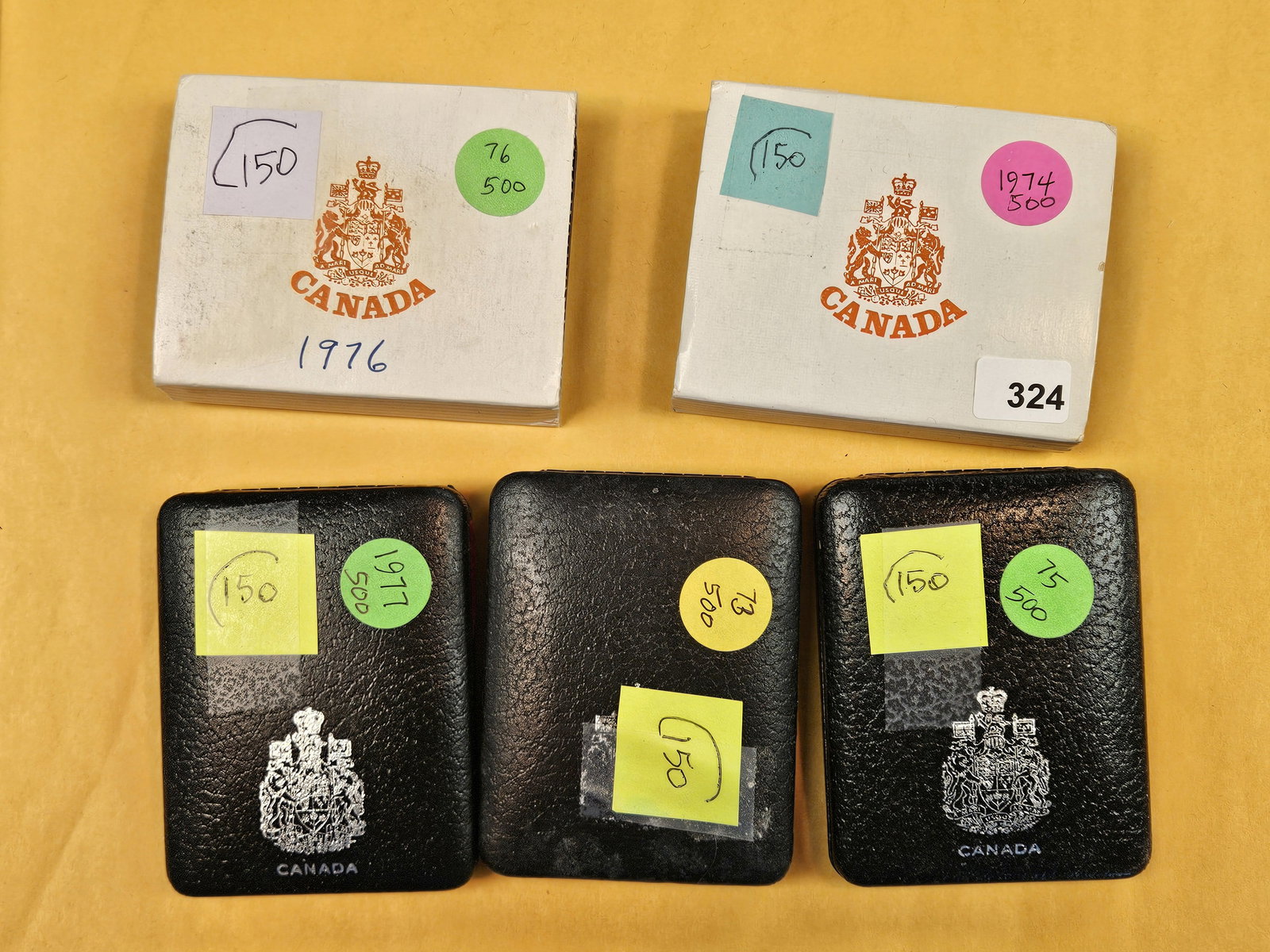 Five GEM Canadian Silver Dollars: All in original boxes