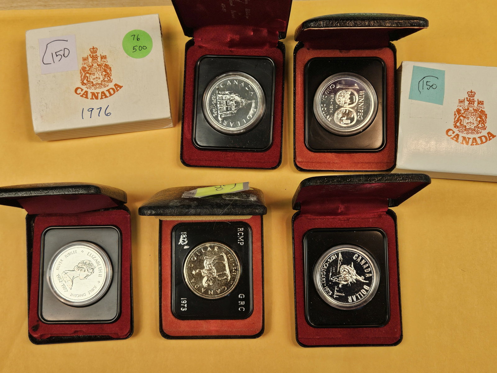 Five GEM Canadian Silver Dollars - 2
