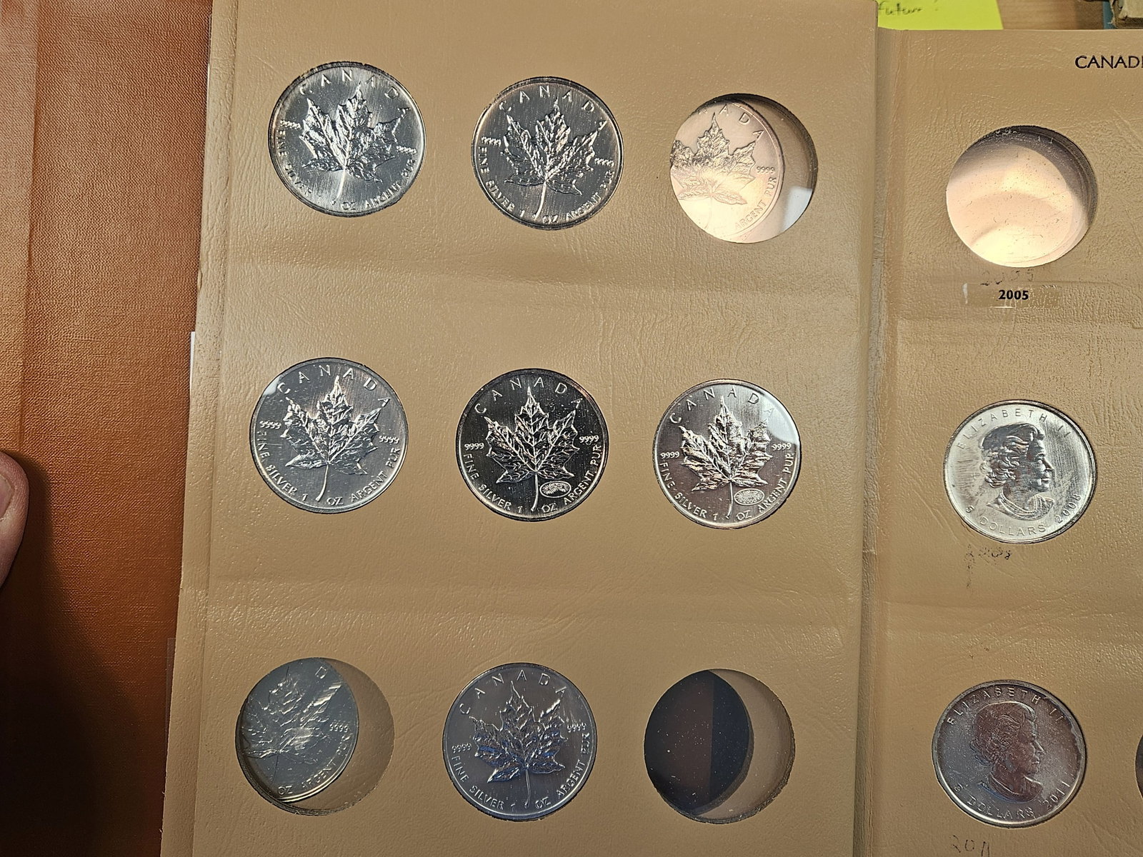 NICE! Partially Complete Canada SILVER Maple Leaf Collection - 10